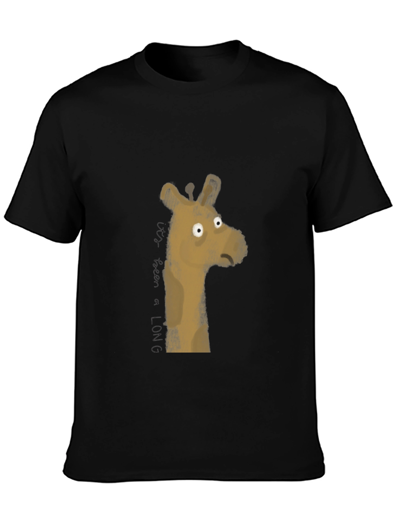 Mens Black Giraffe Graphic Tee