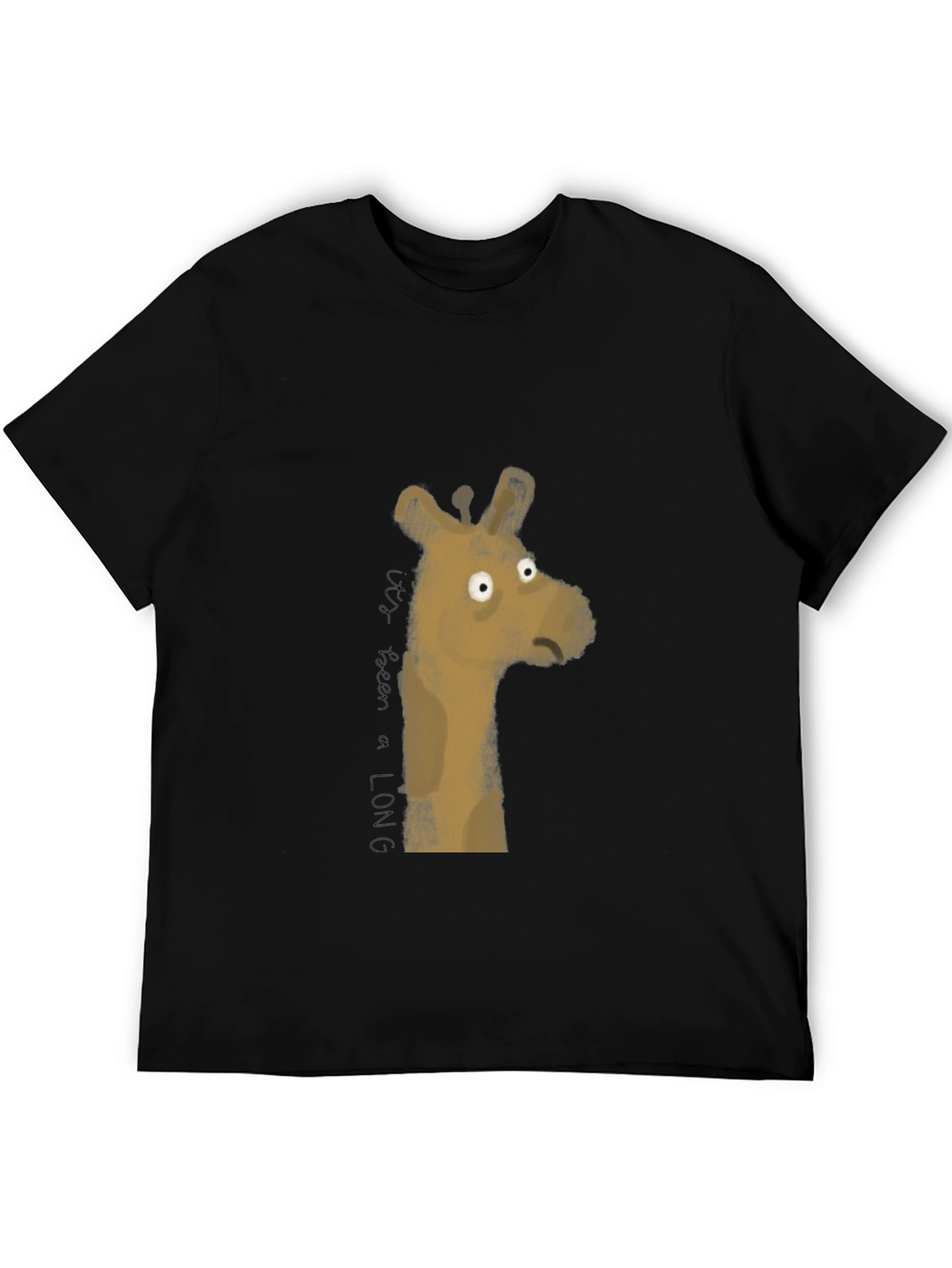Mens Black Giraffe Graphic Tee