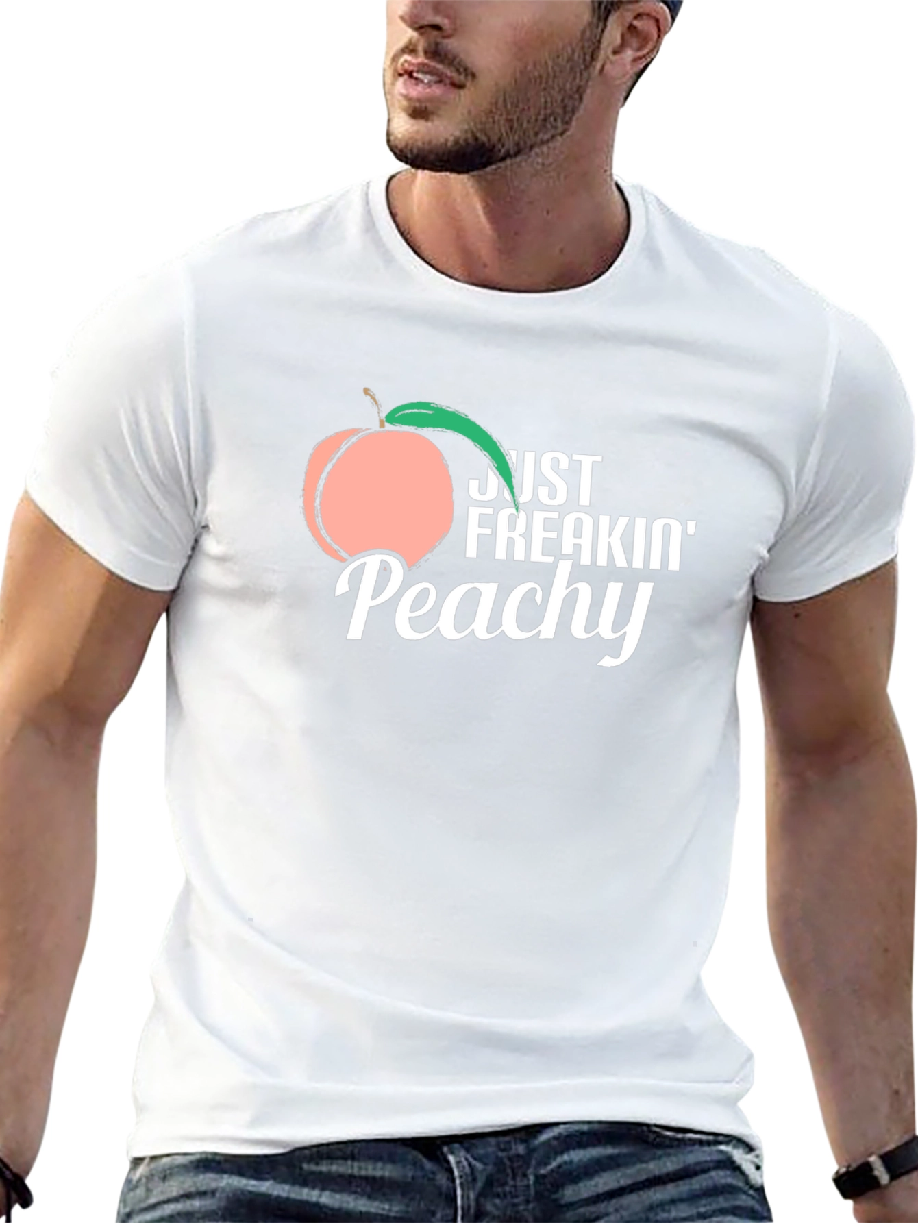 Just Freakin Peachy T-Shirt -  Funny Fruit Graphic Tee