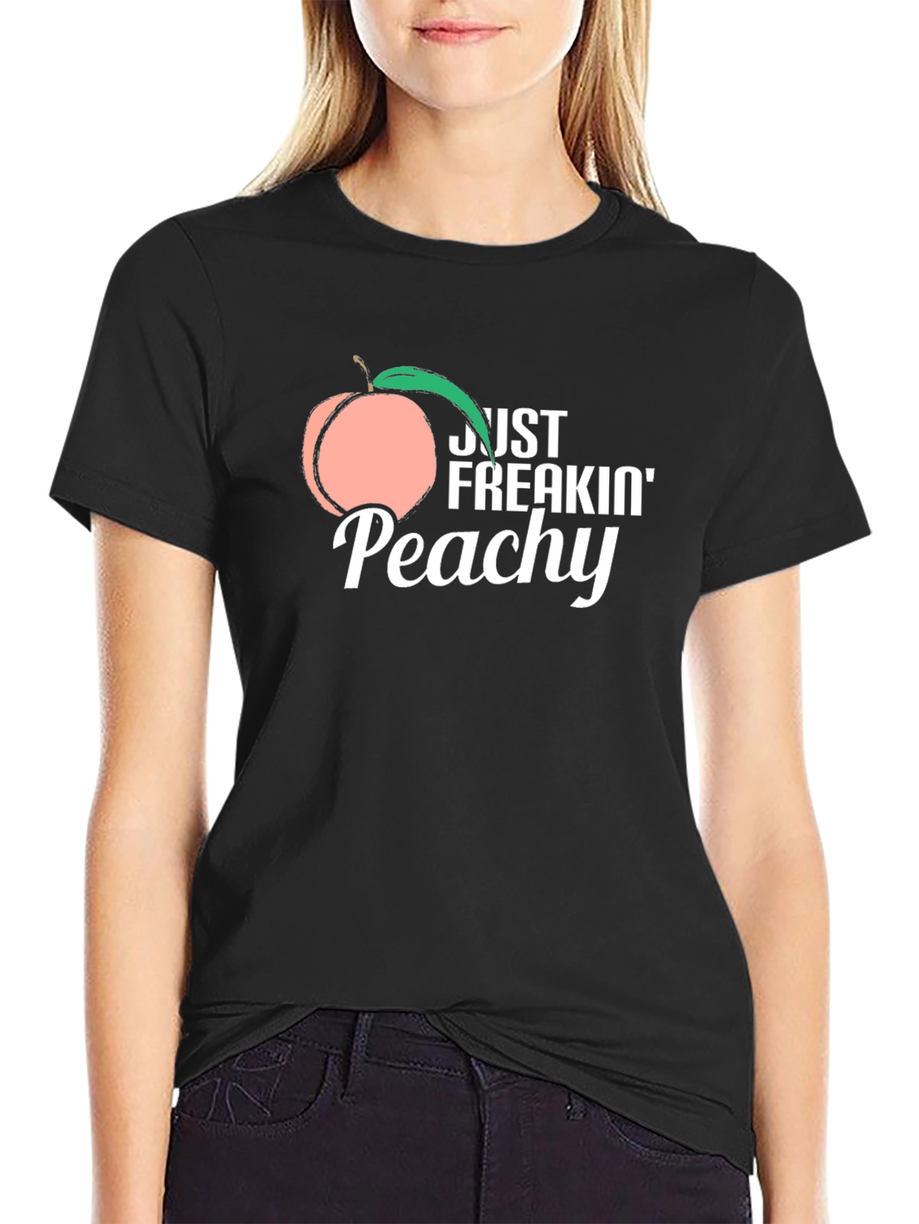 Just Freakin Peachy T-Shirt -  Funny Fruit Graphic Tee