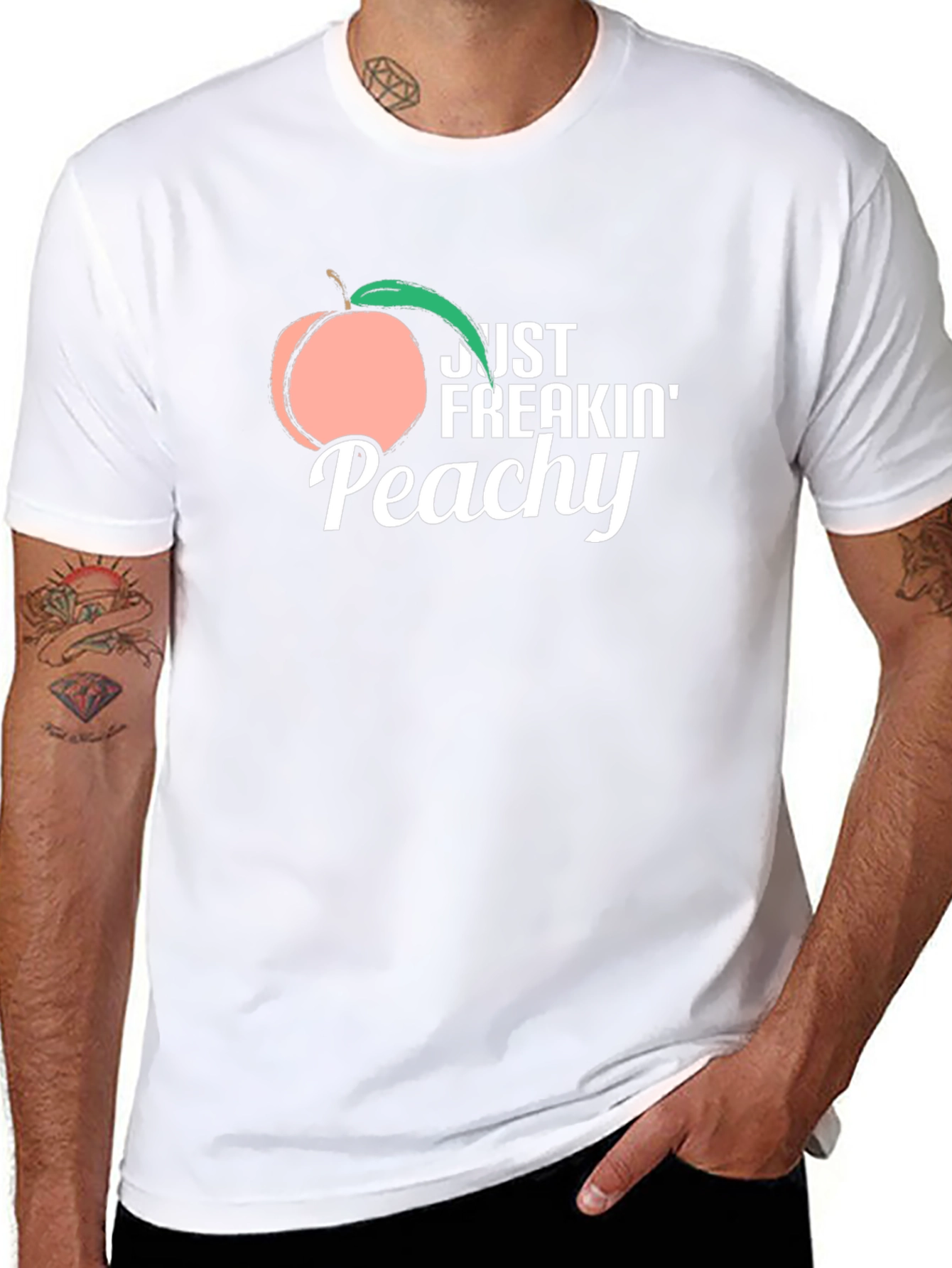 Just Freakin Peachy T-Shirt -  Funny Fruit Graphic Tee