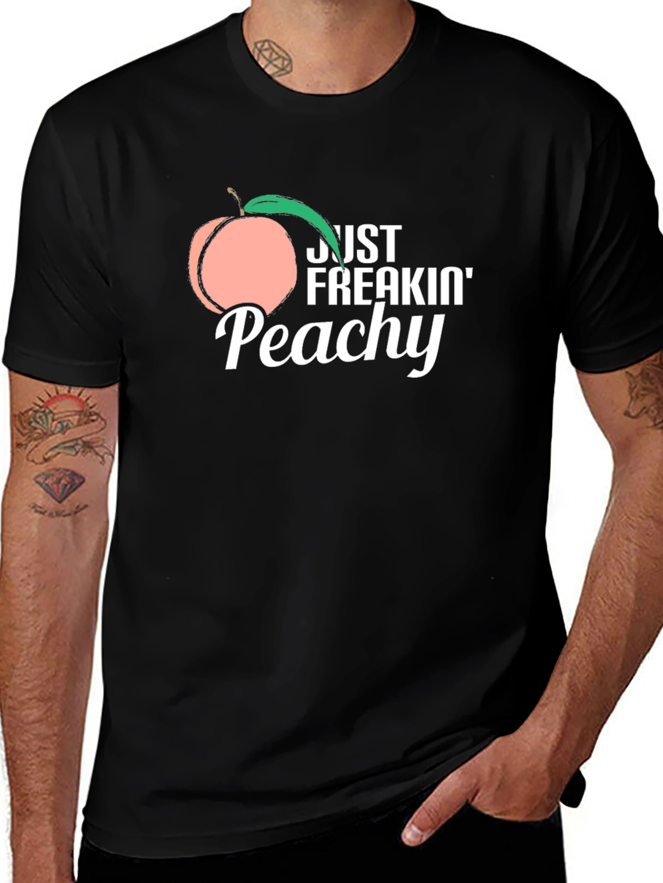Just Freakin Peachy T-Shirt -  Funny Fruit Graphic Tee