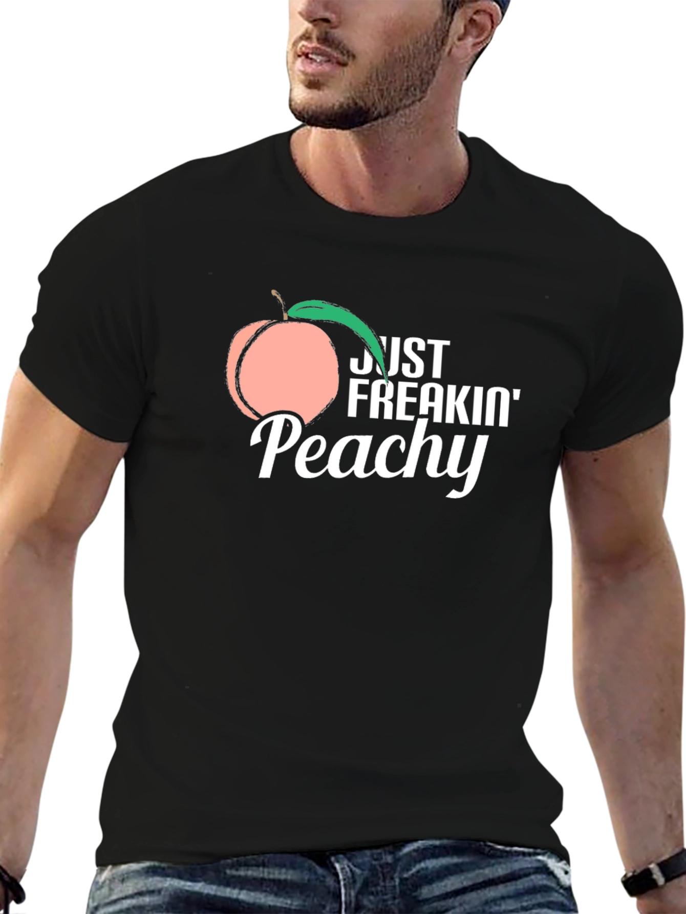 Just Freakin Peachy T-Shirt -  Funny Fruit Graphic Tee