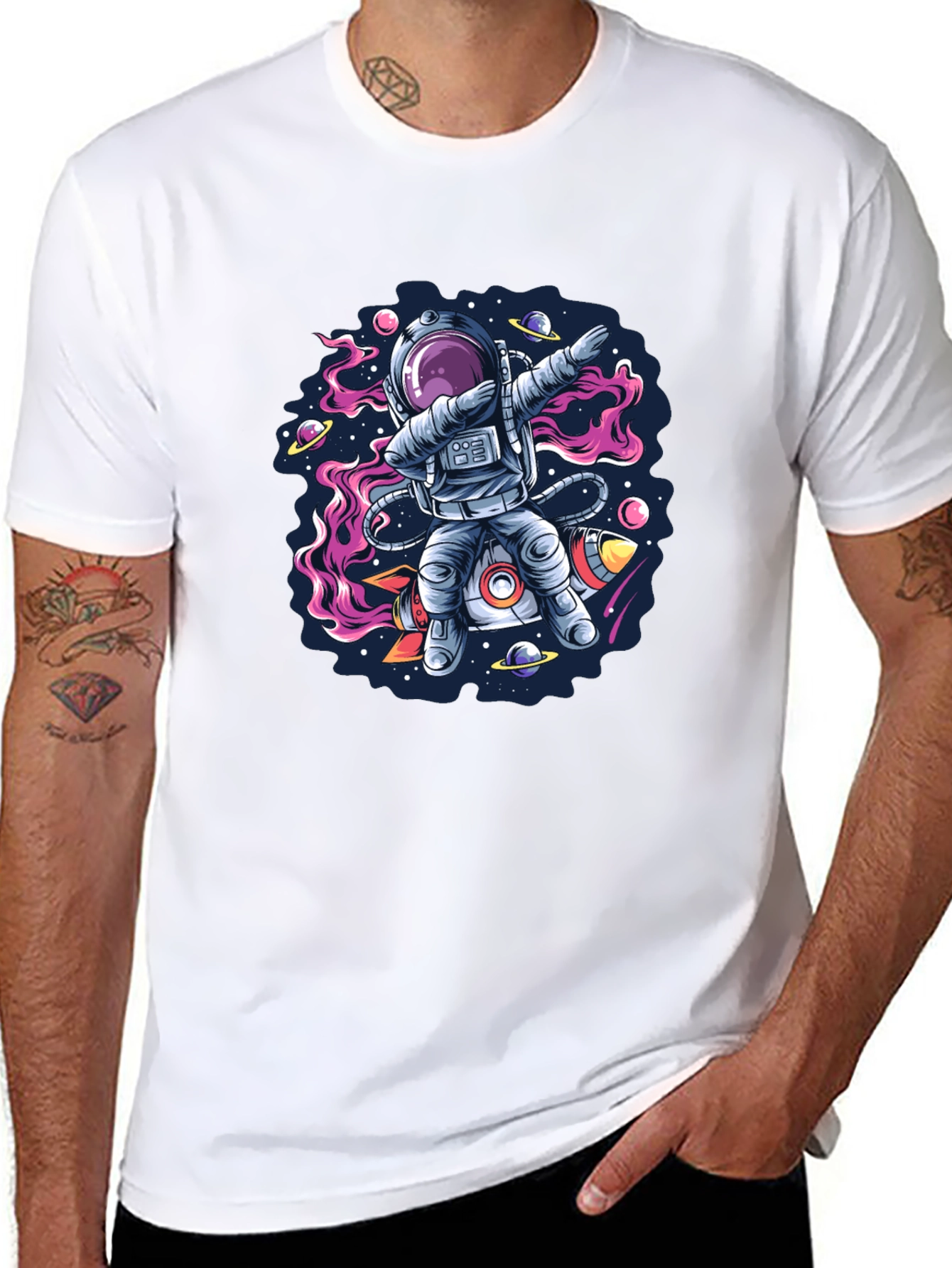 Astronaut Dab T-Shirt - Galaxy Space Design