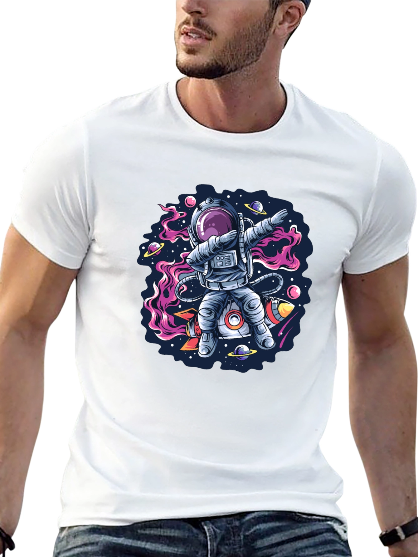 Astronaut Dab T-Shirt - Galaxy Space Design
