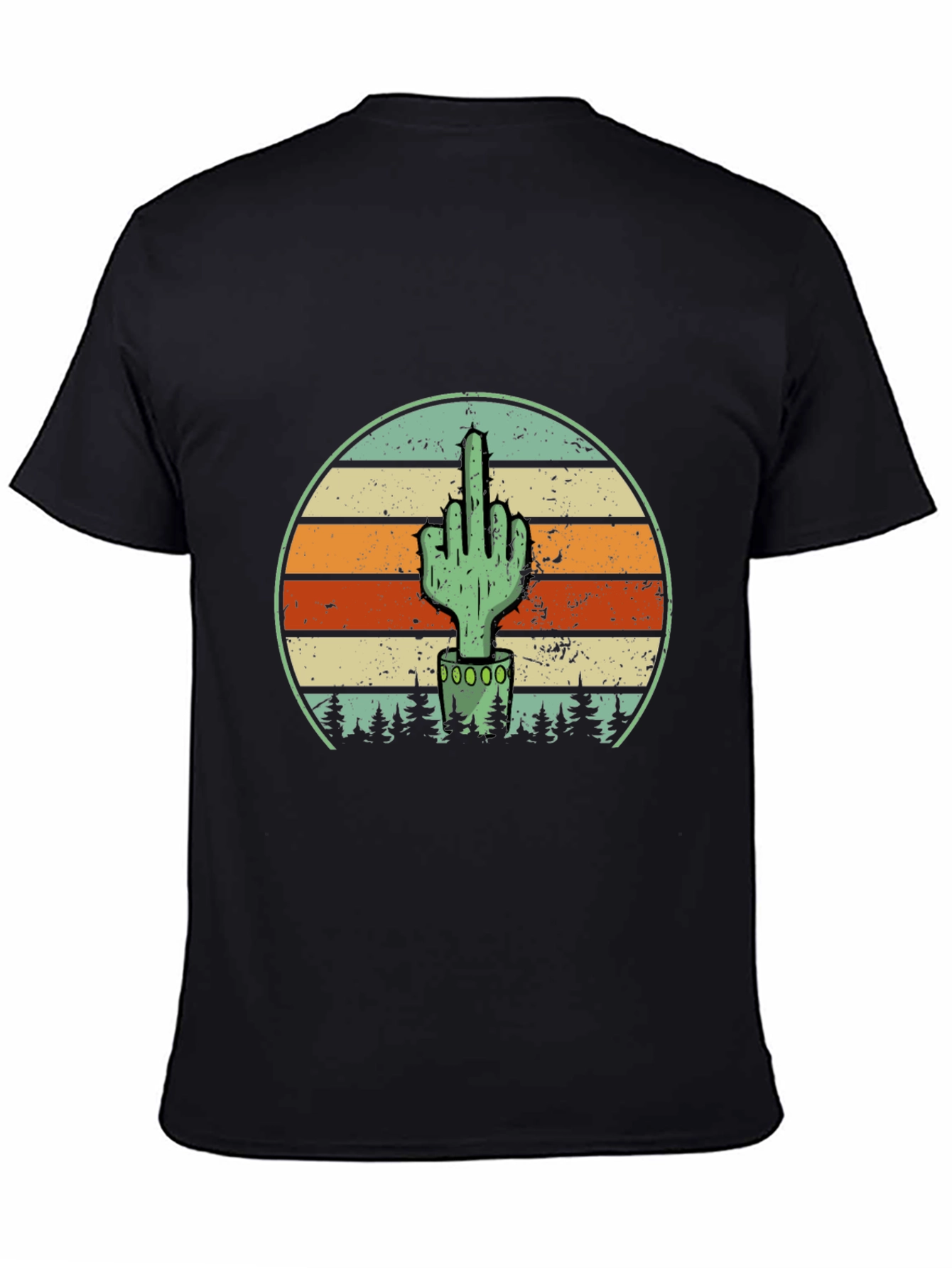 Cactus Middle Finger Graphic Tee - Novelty T-Shirt