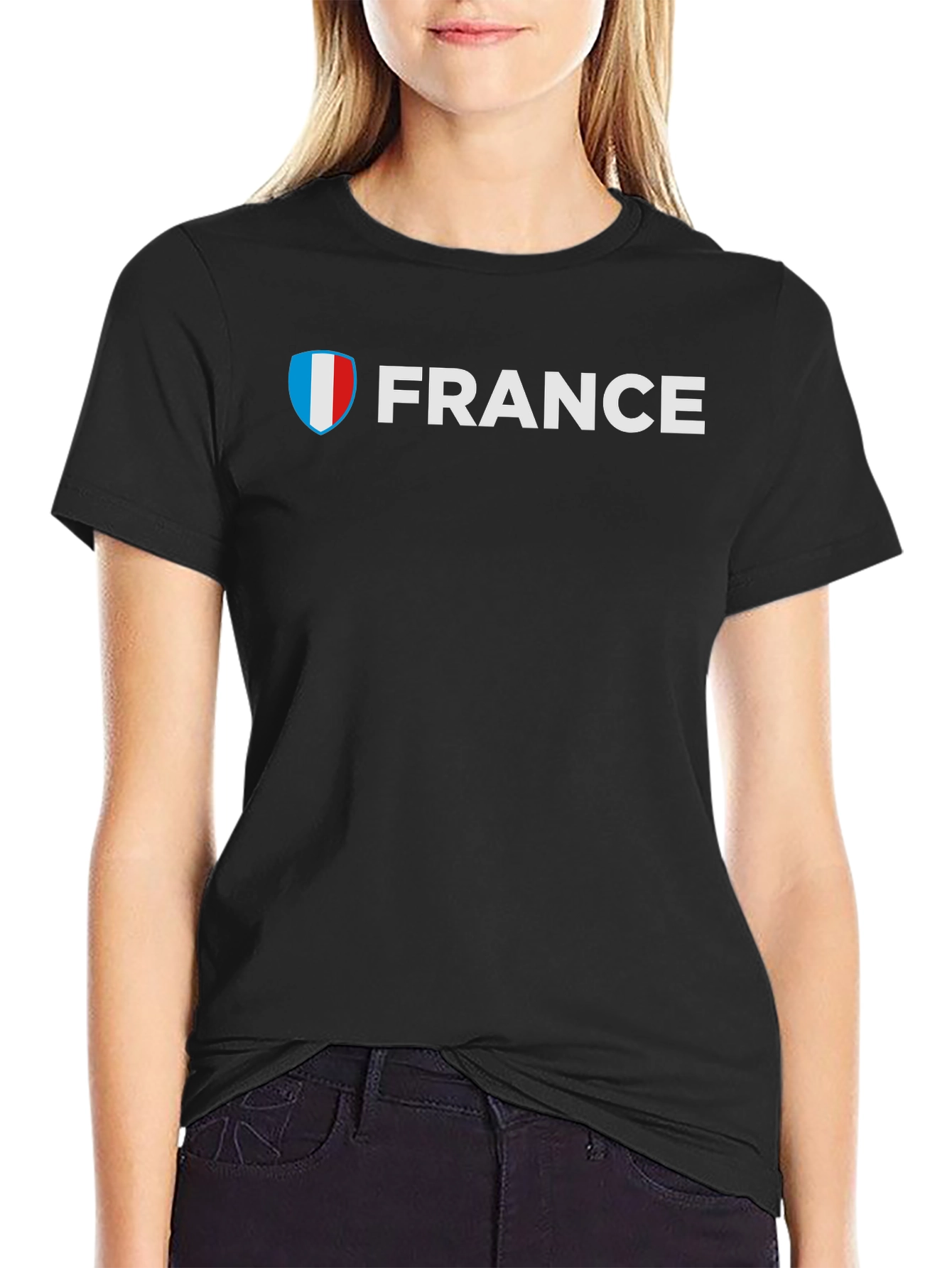 France Flag T-Shirt - Black