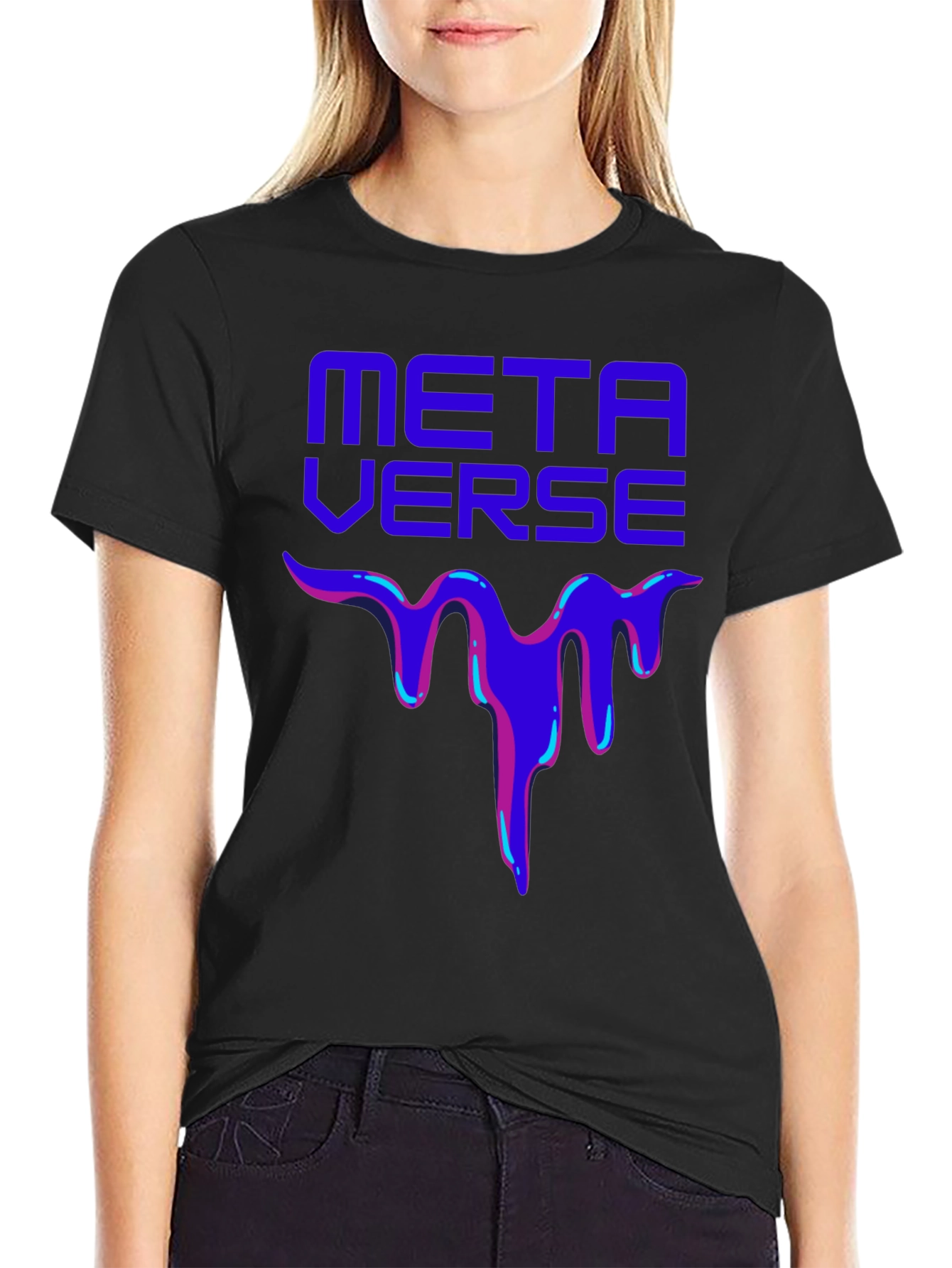 Metaverse Drip Graphic T-Shirt - Trendy Casual Wear