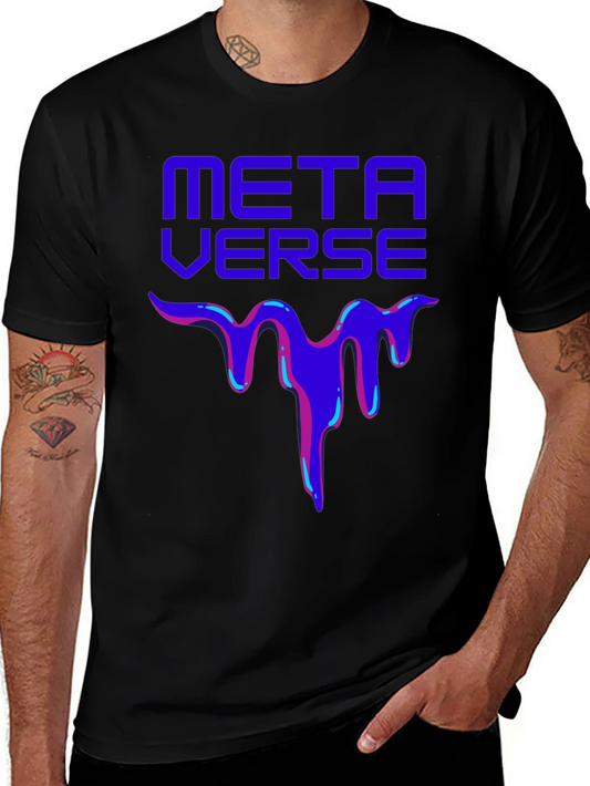 Metaverse Drip Graphic T-Shirt - Trendy Casual Wear