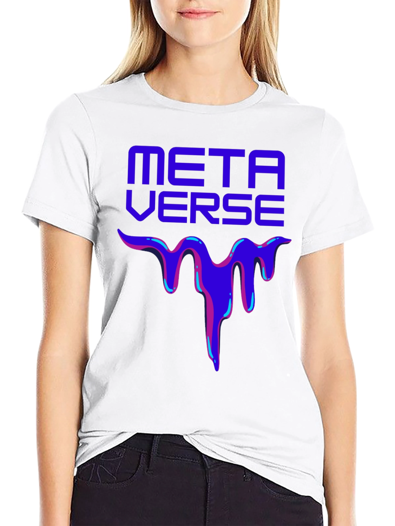 Metaverse Drip Graphic T-Shirt - Trendy Casual Wear