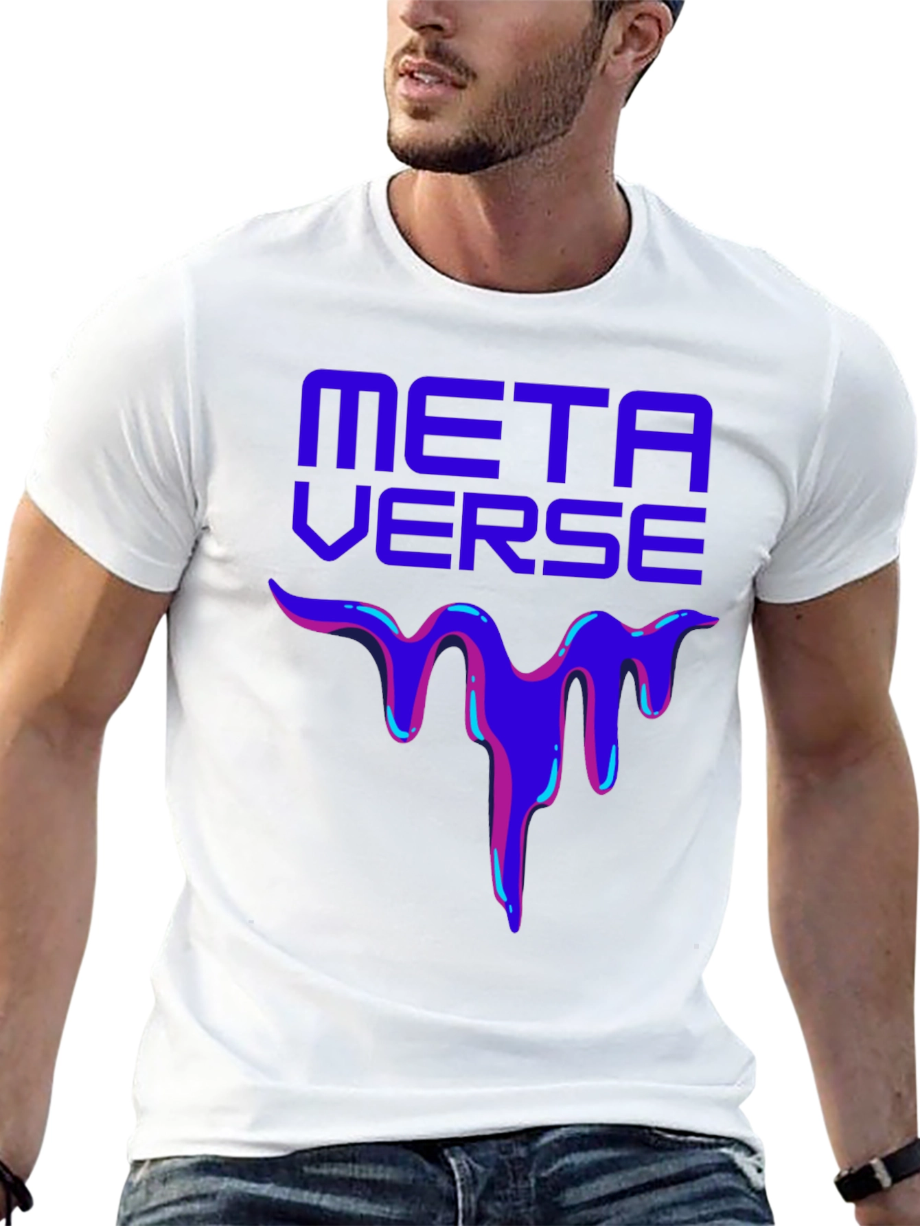 Metaverse Drip Graphic T-Shirt - Trendy Casual Wear