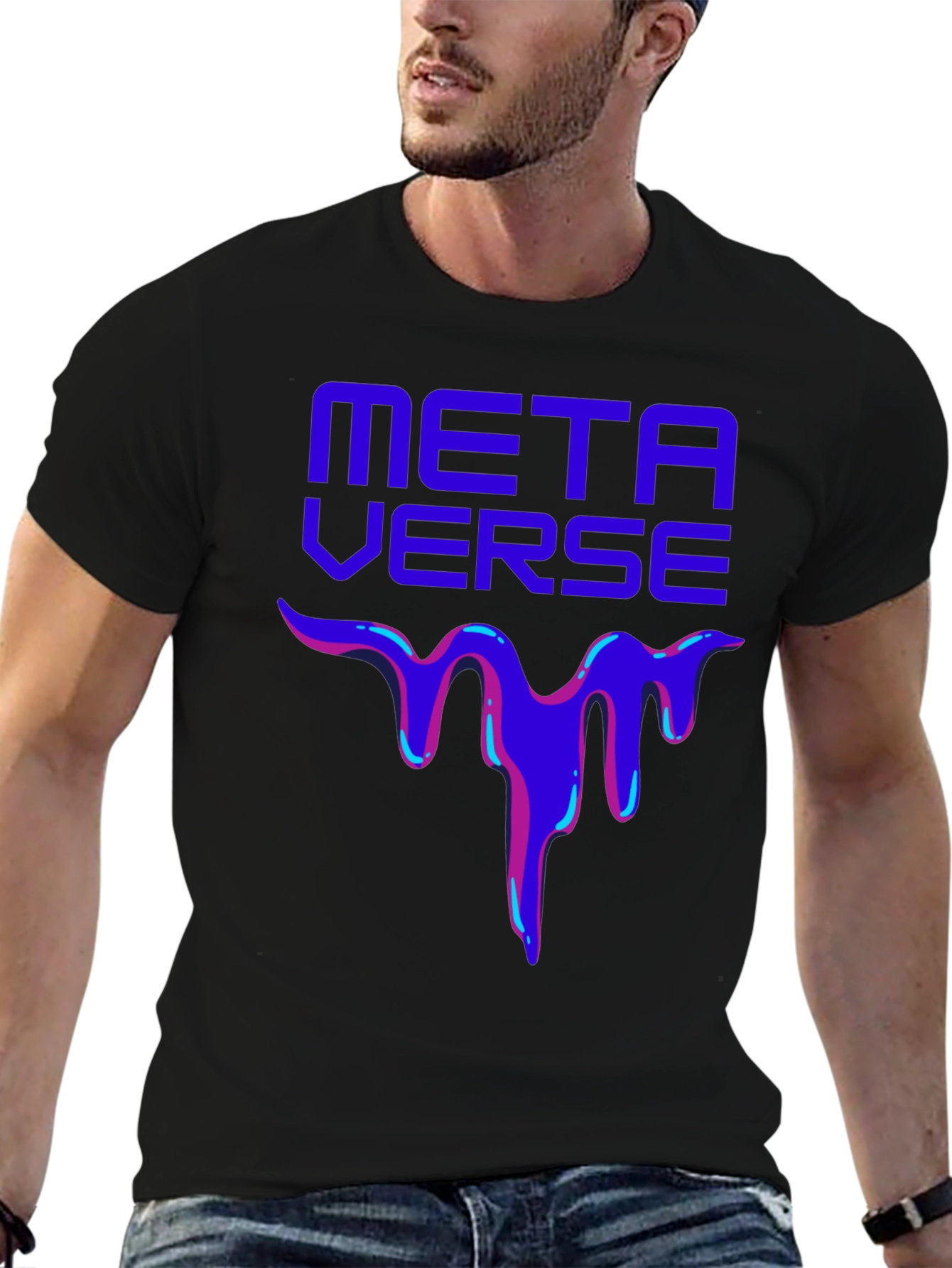 Metaverse Drip Graphic T-Shirt - Trendy Casual Wear