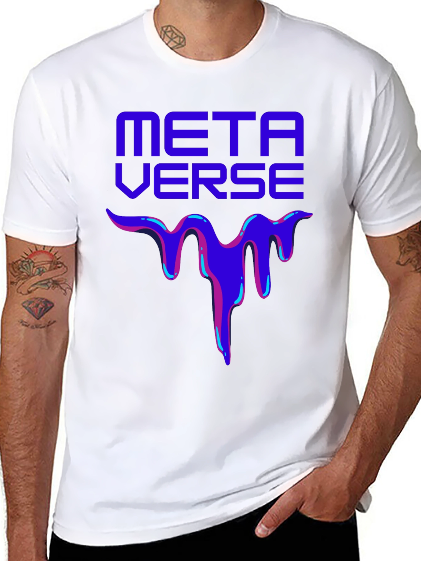 Metaverse Drip Graphic T-Shirt - Trendy Casual Wear