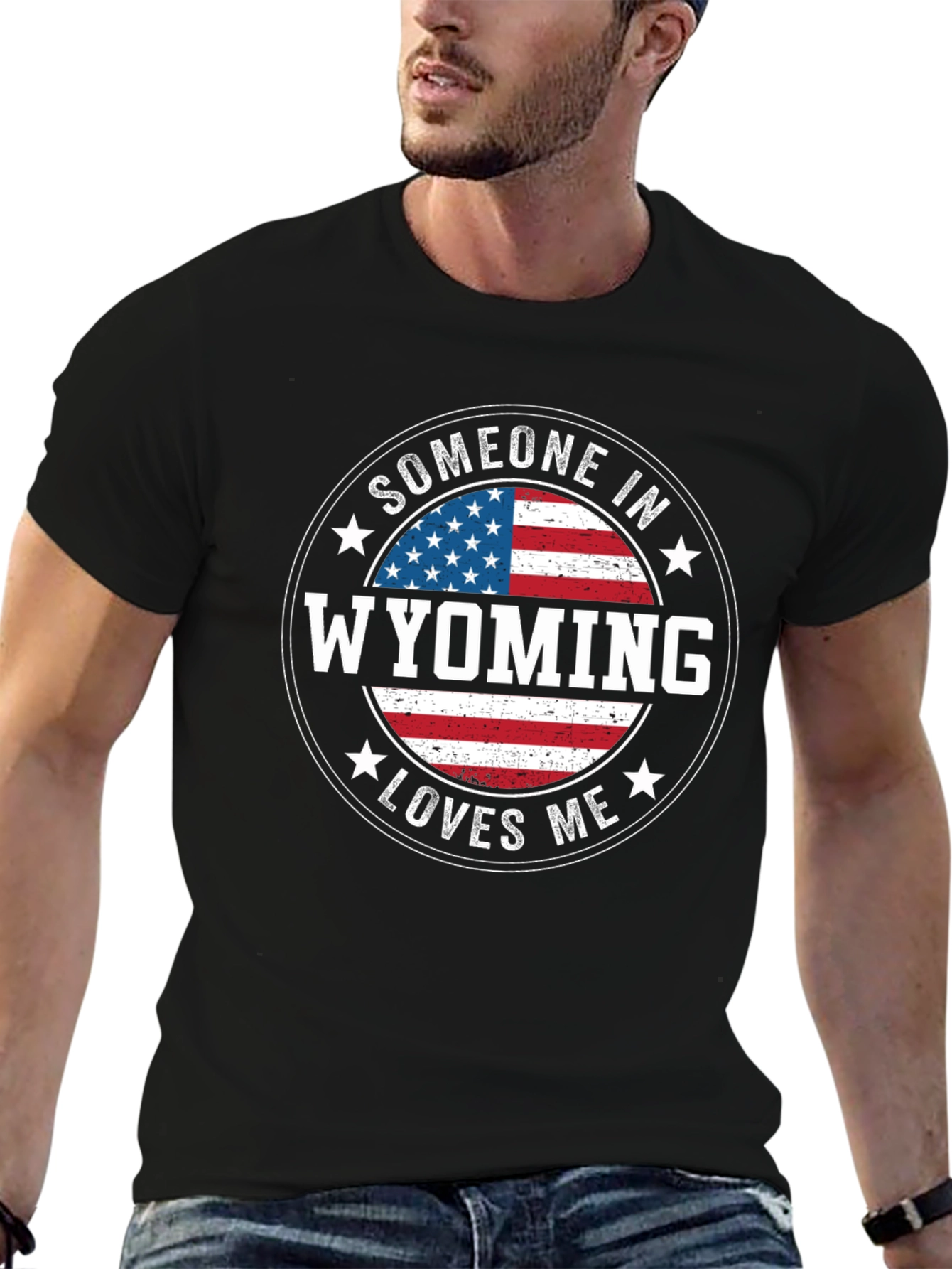 Wyoming Loves Me T-Shirt Patriotic Souvenir
