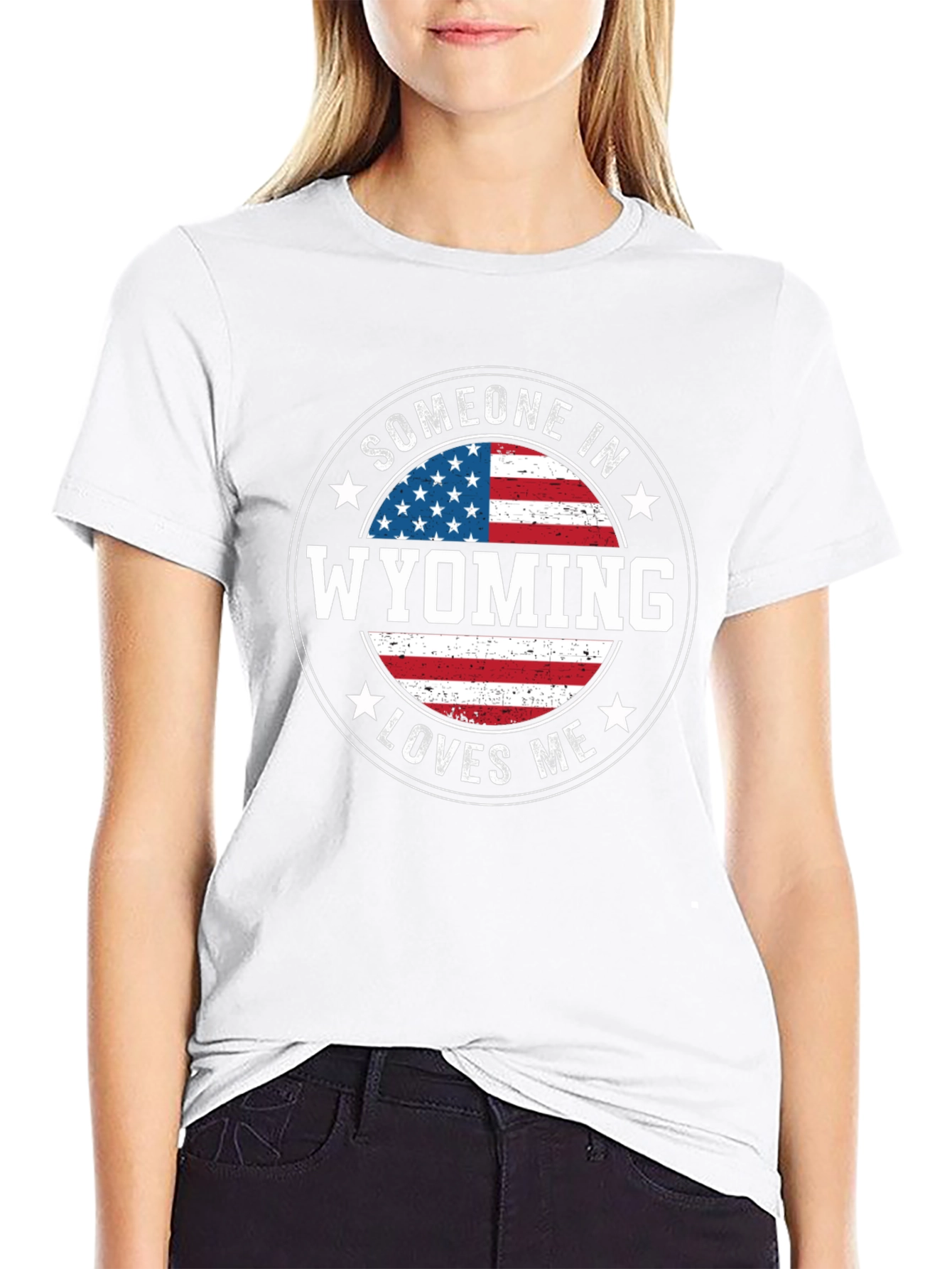 Wyoming Loves Me T-Shirt Patriotic Souvenir