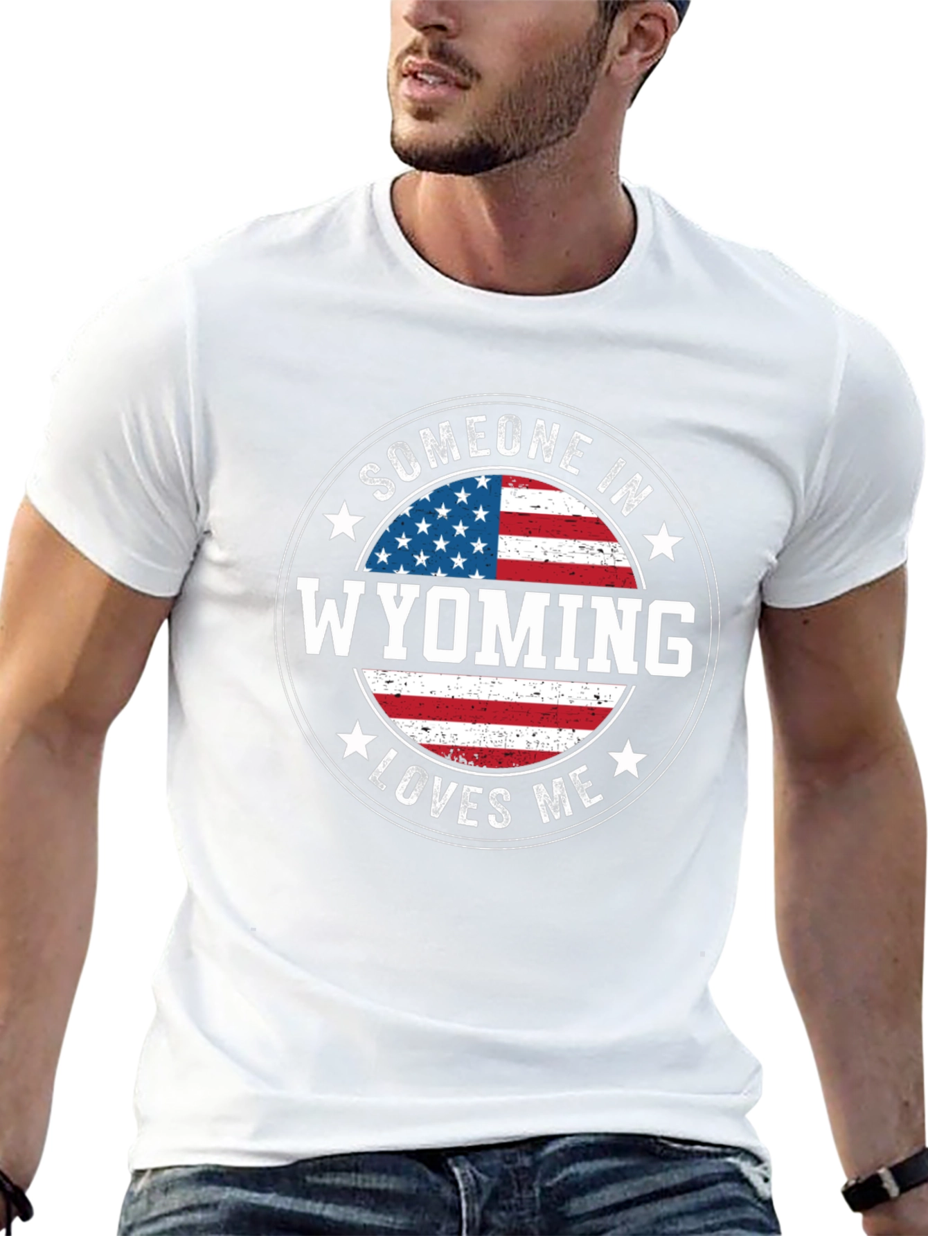 Wyoming Loves Me T-Shirt Patriotic Souvenir