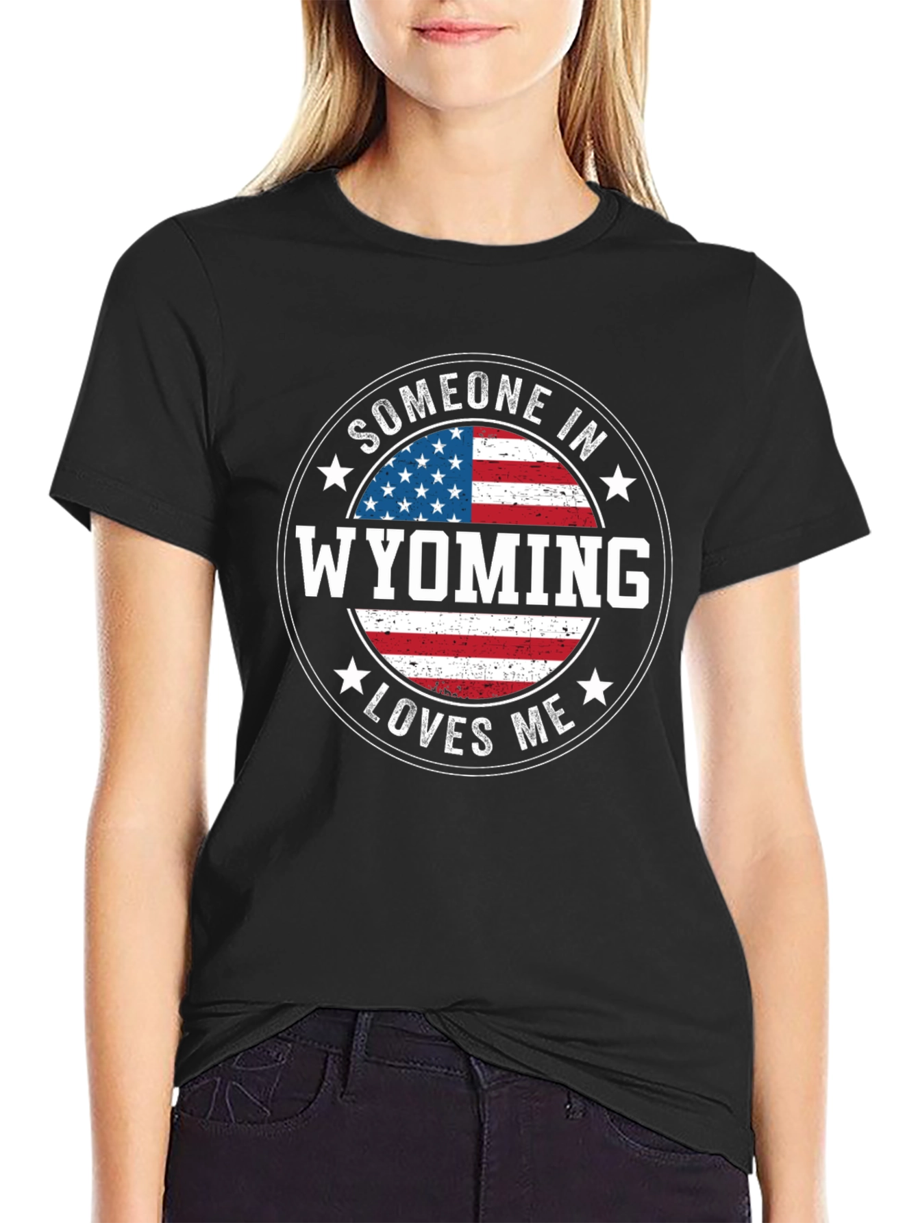 Wyoming Loves Me T-Shirt Patriotic Souvenir