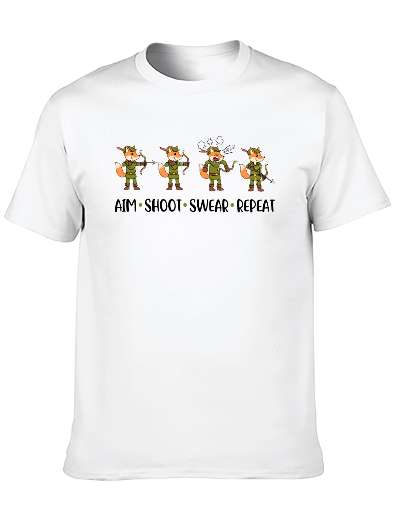 Archer Fox T-Shirt: Aim Shoot Swear Repeat
