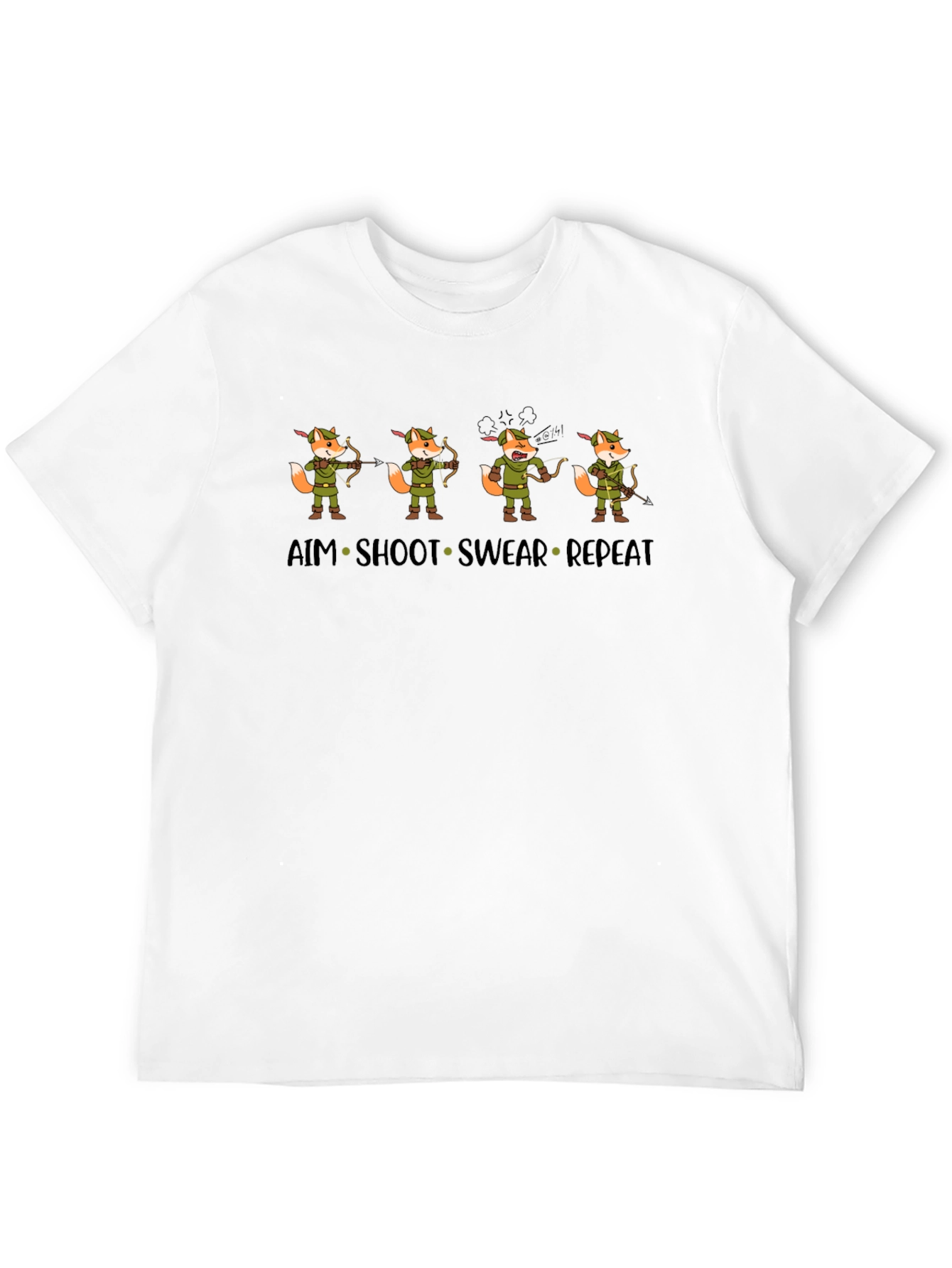Archer Fox T-Shirt: Aim Shoot Swear Repeat