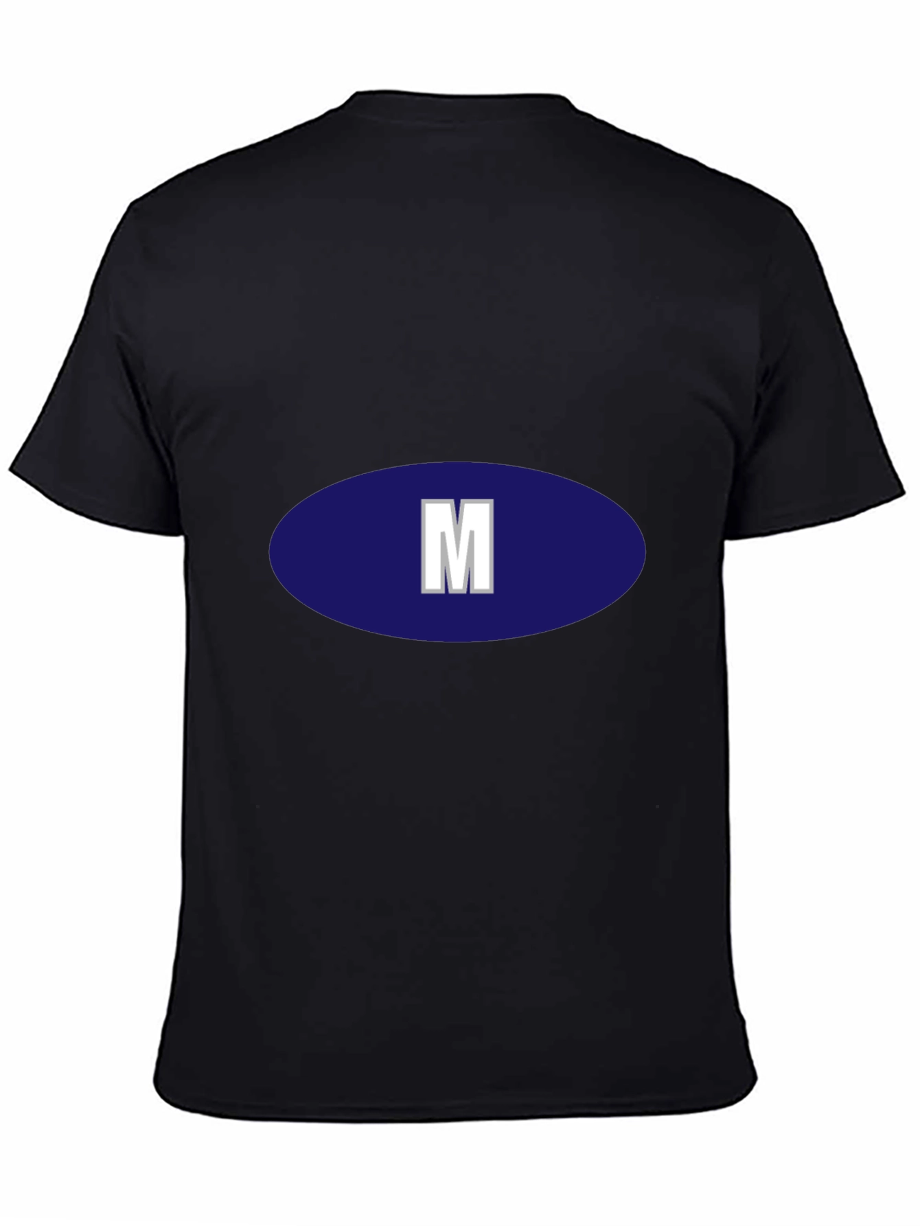 Mens Black T-Shirt with Initial M Design
