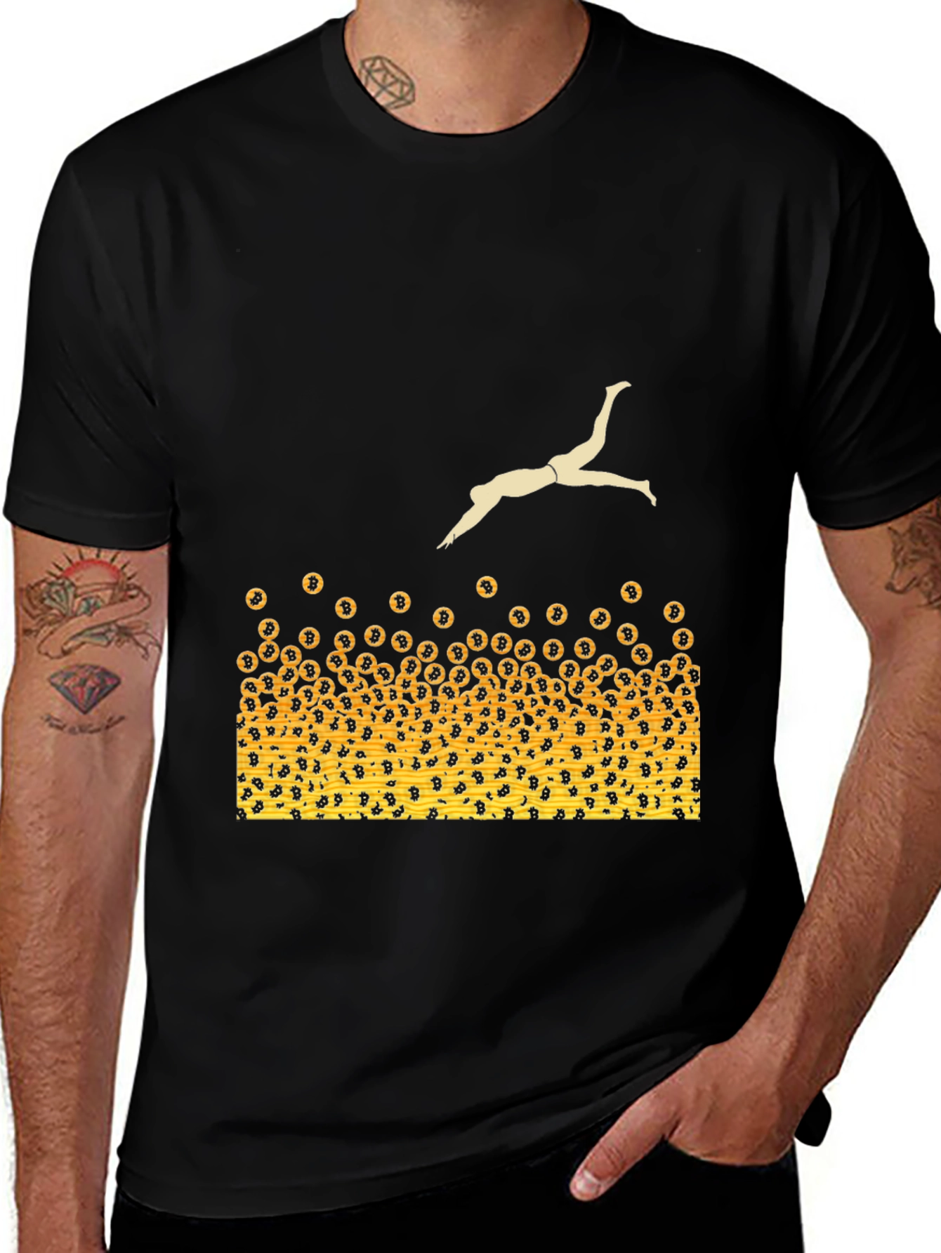 Bitcoin Diver T-Shirt - Crypto Currency Fun!