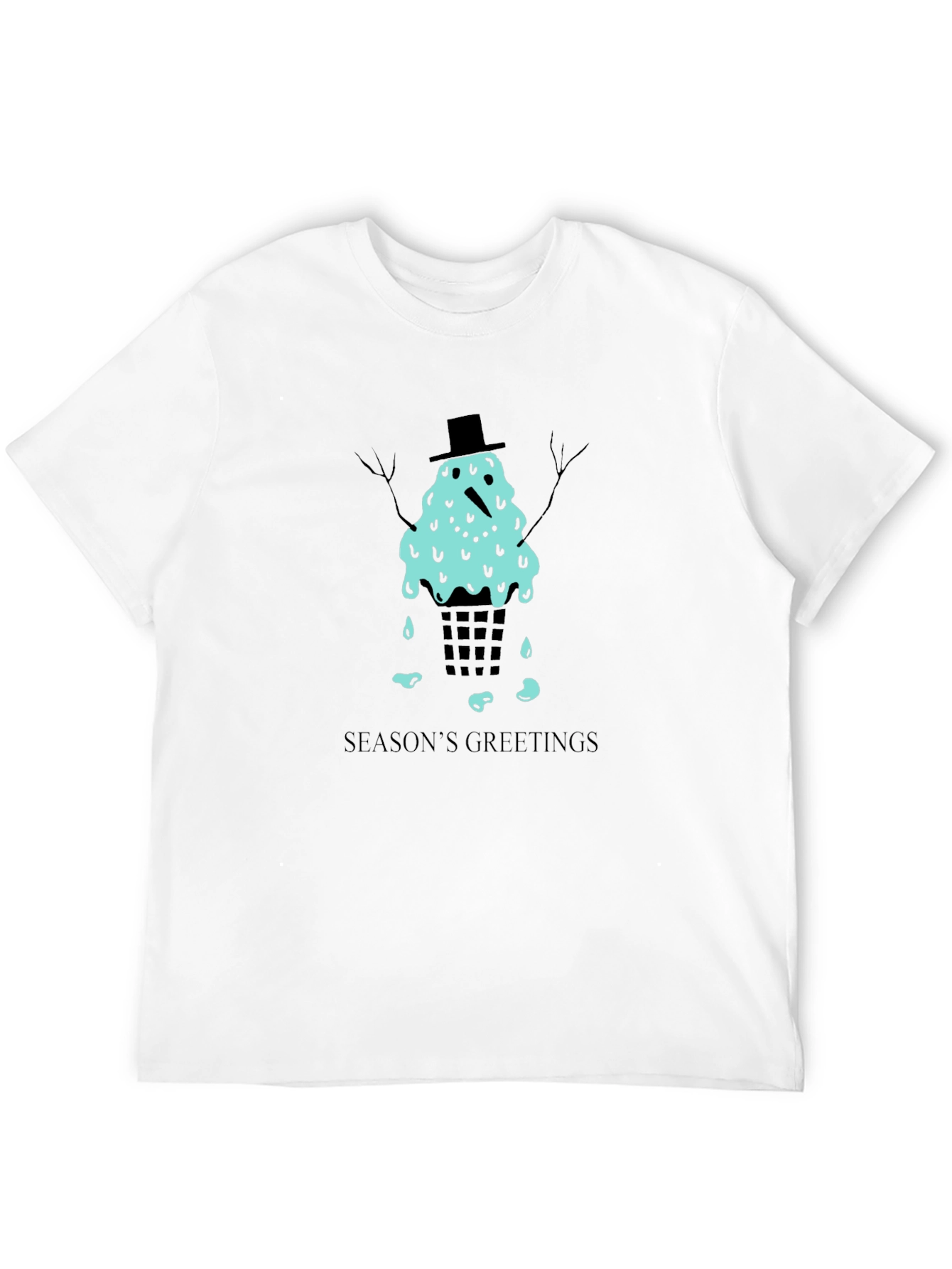 Melting Snowman Seasons Greetings Graphic Tee