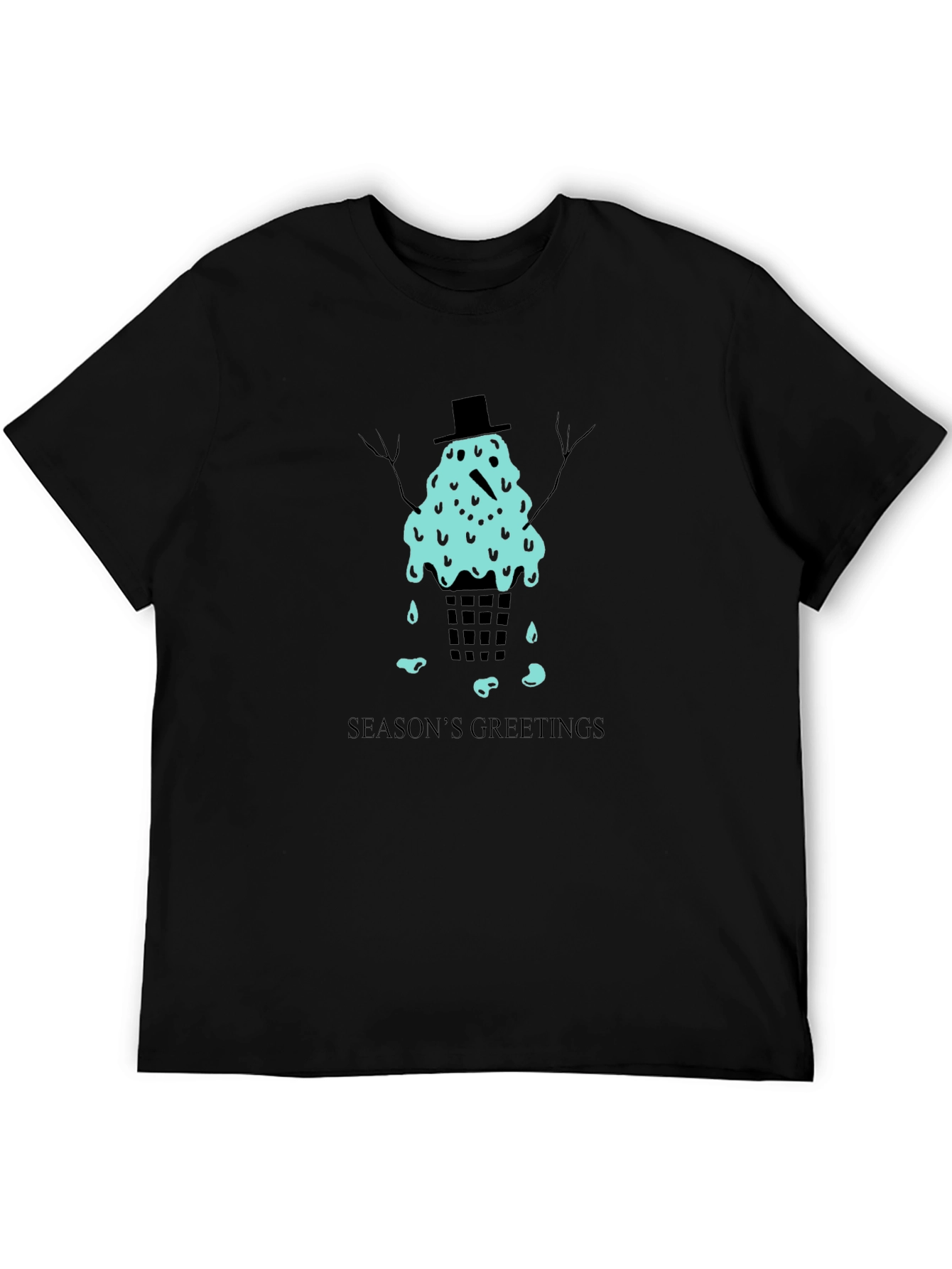 Melting Snowman Seasons Greetings Graphic Tee