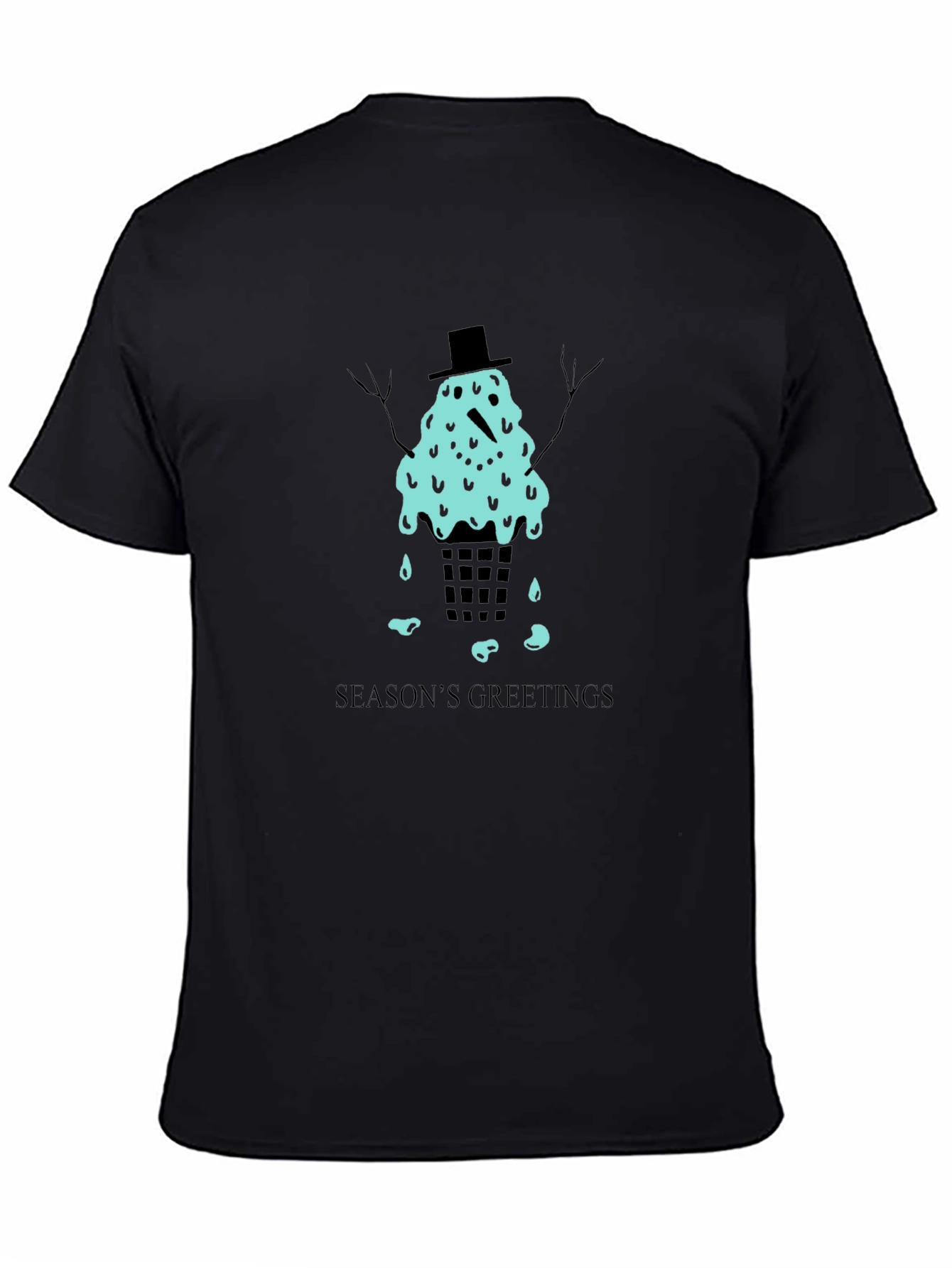 Melting Snowman Seasons Greetings Graphic Tee
