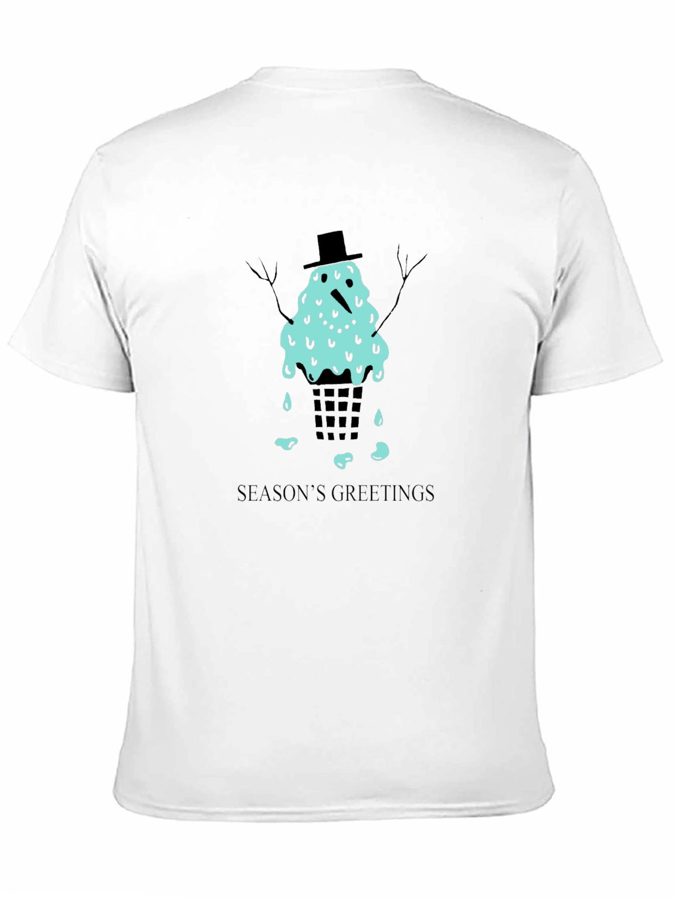 Melting Snowman Seasons Greetings Graphic Tee
