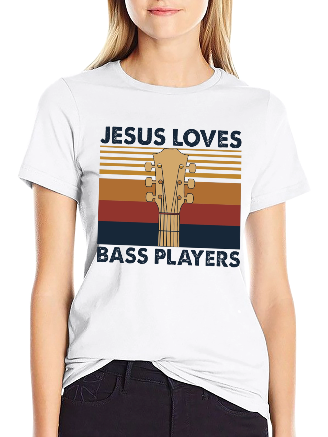Jesus Loves Bass Players T-Shirt - Music Lover Tee