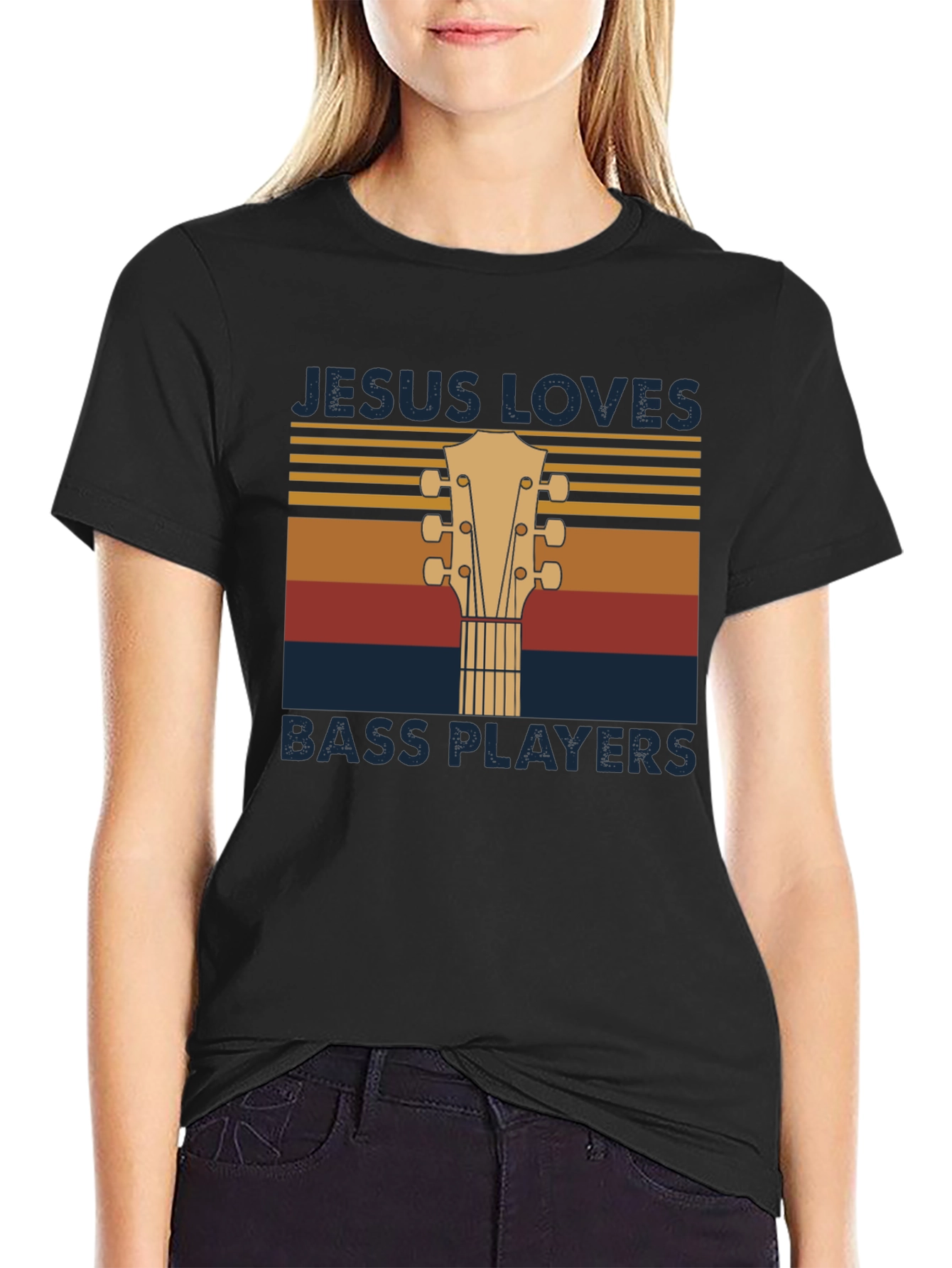 Jesus Loves Bass Players T-Shirt - Music Lover Tee