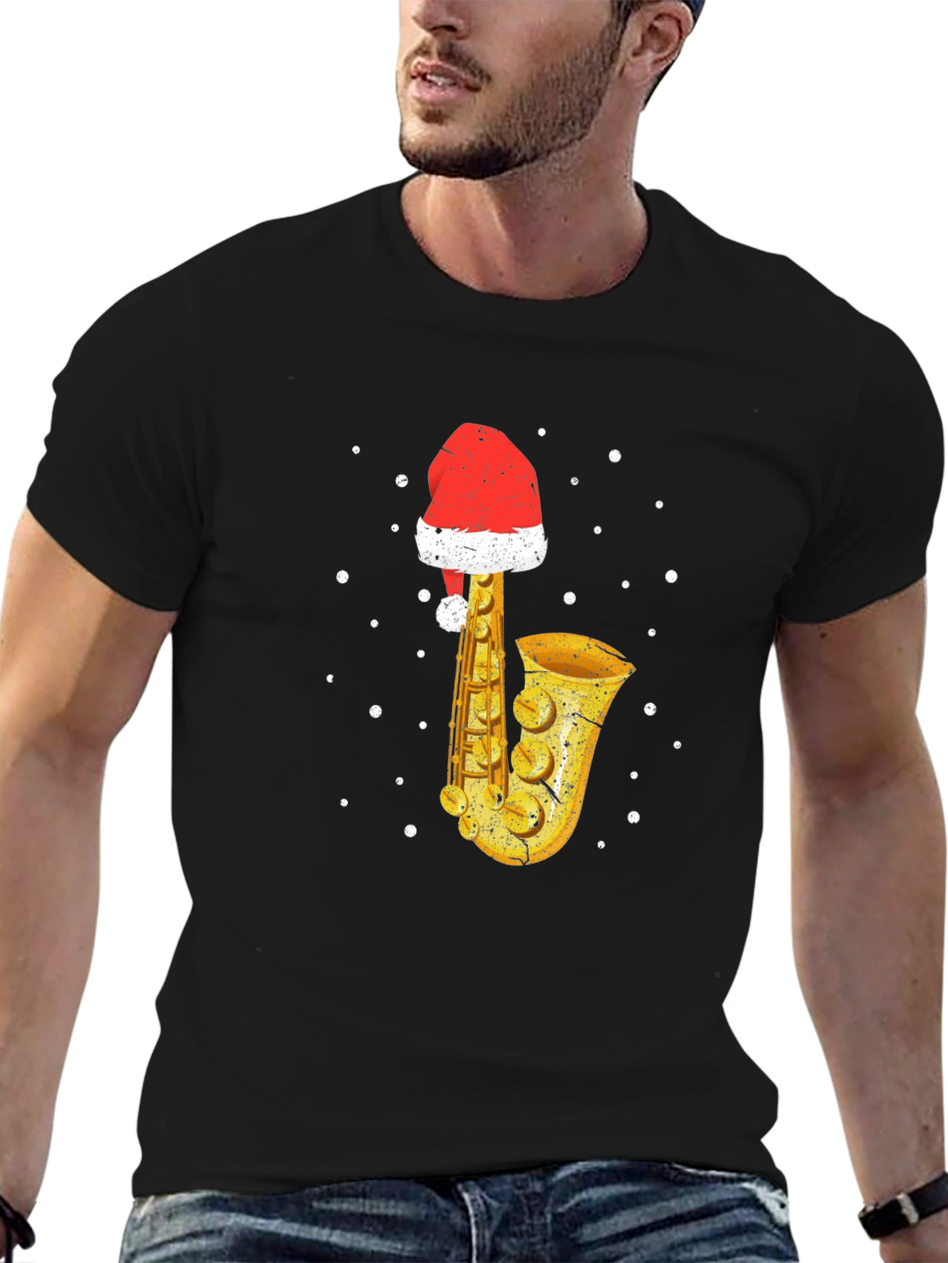 Festive Saxophone Christmas T-Shirt
