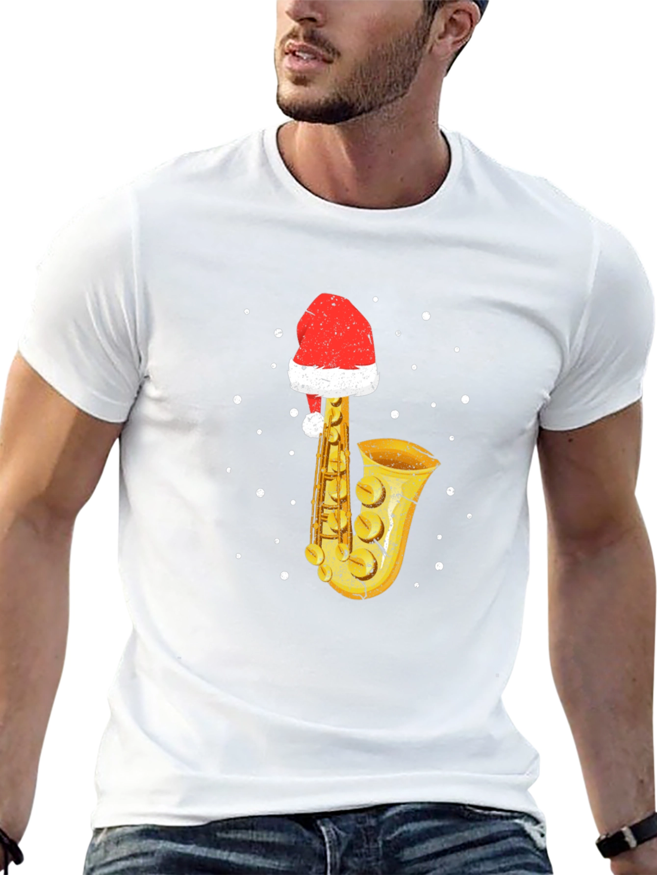Festive Saxophone Christmas T-Shirt