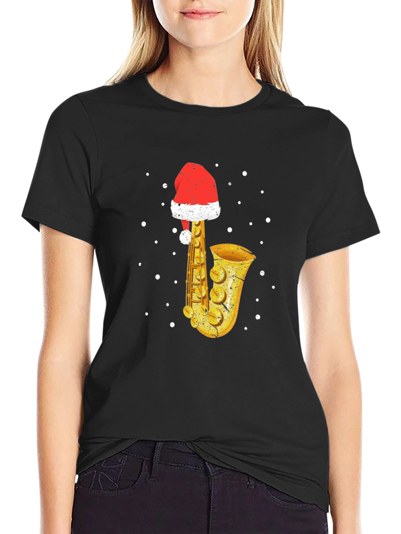Festive Saxophone Christmas T-Shirt