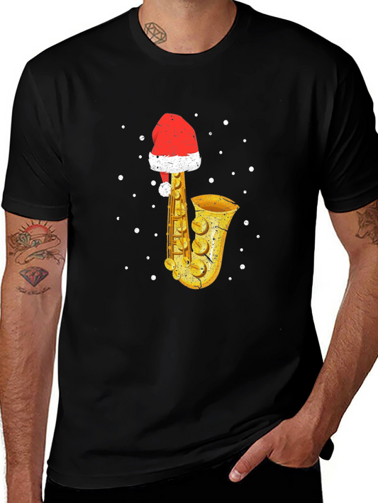 Festive Saxophone Christmas T-Shirt