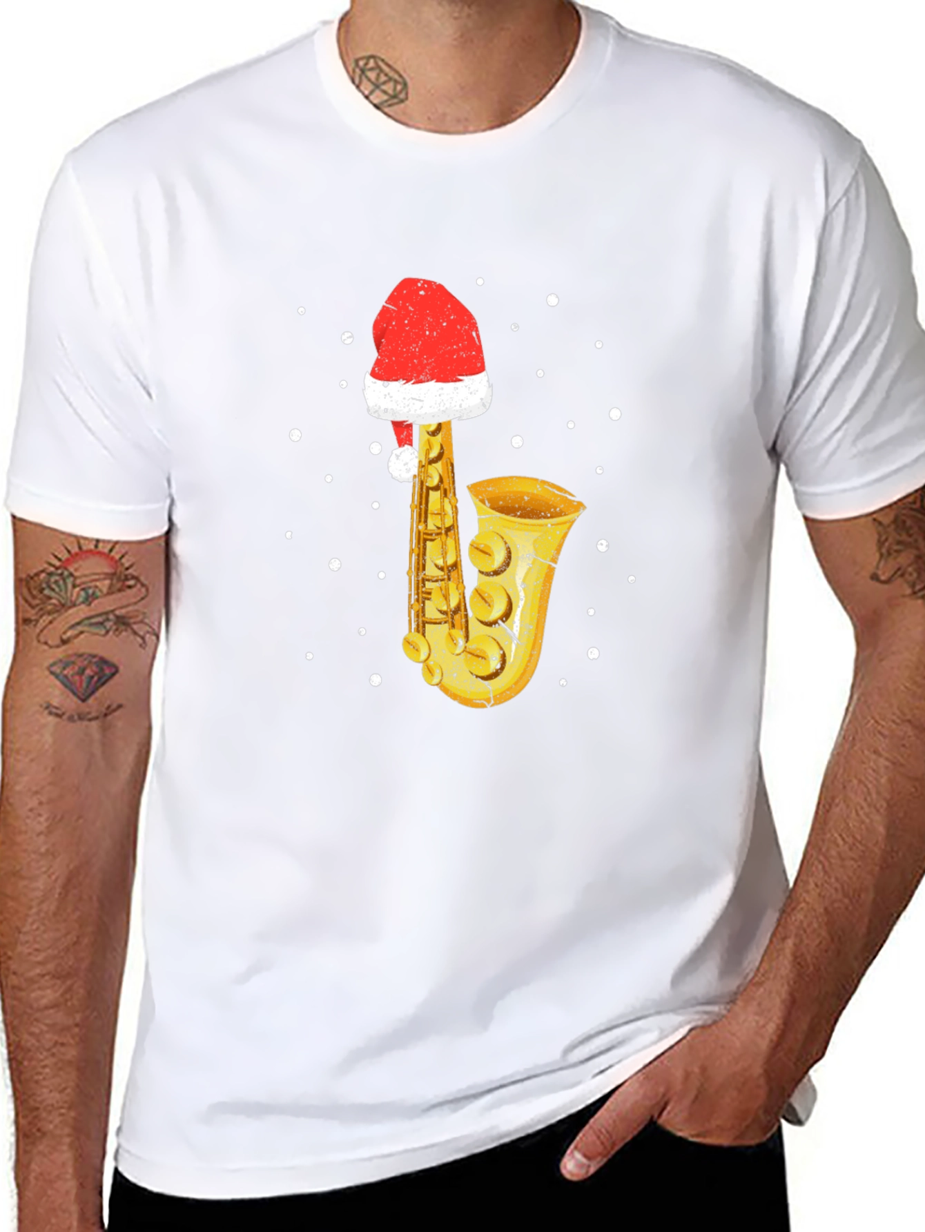 Festive Saxophone Christmas T-Shirt