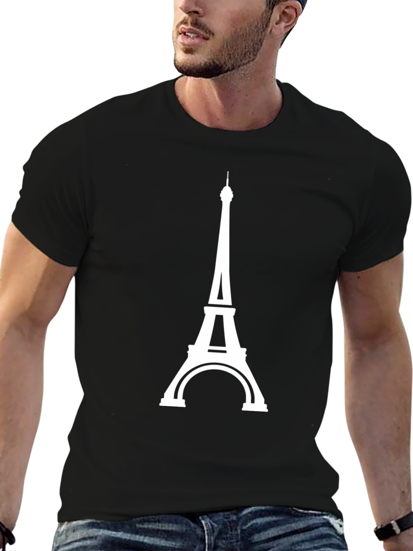 Paris Eiffel Tower Graphic Tee - Black T-Shirt