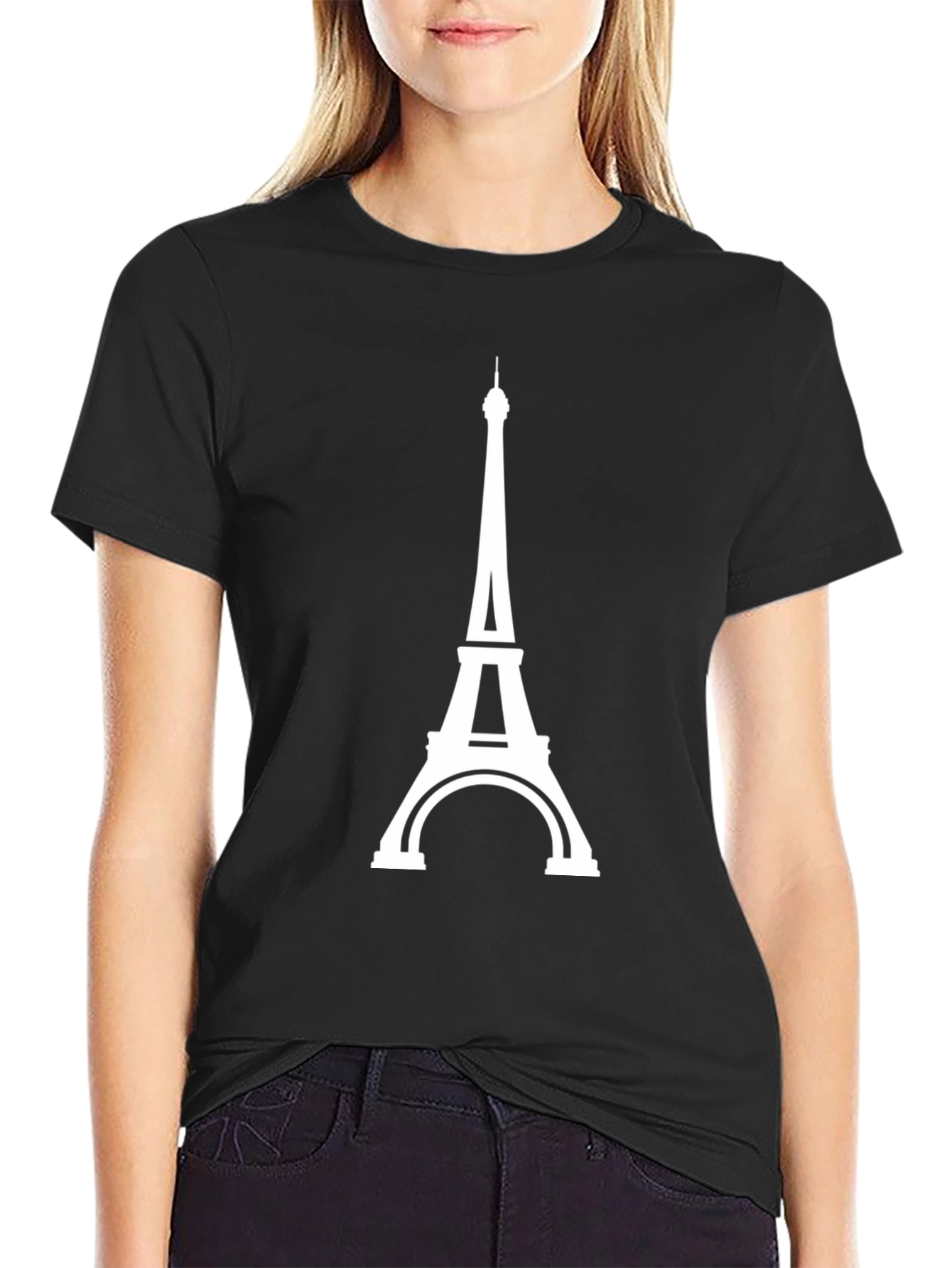 Paris Eiffel Tower Graphic Tee - Black T-Shirt