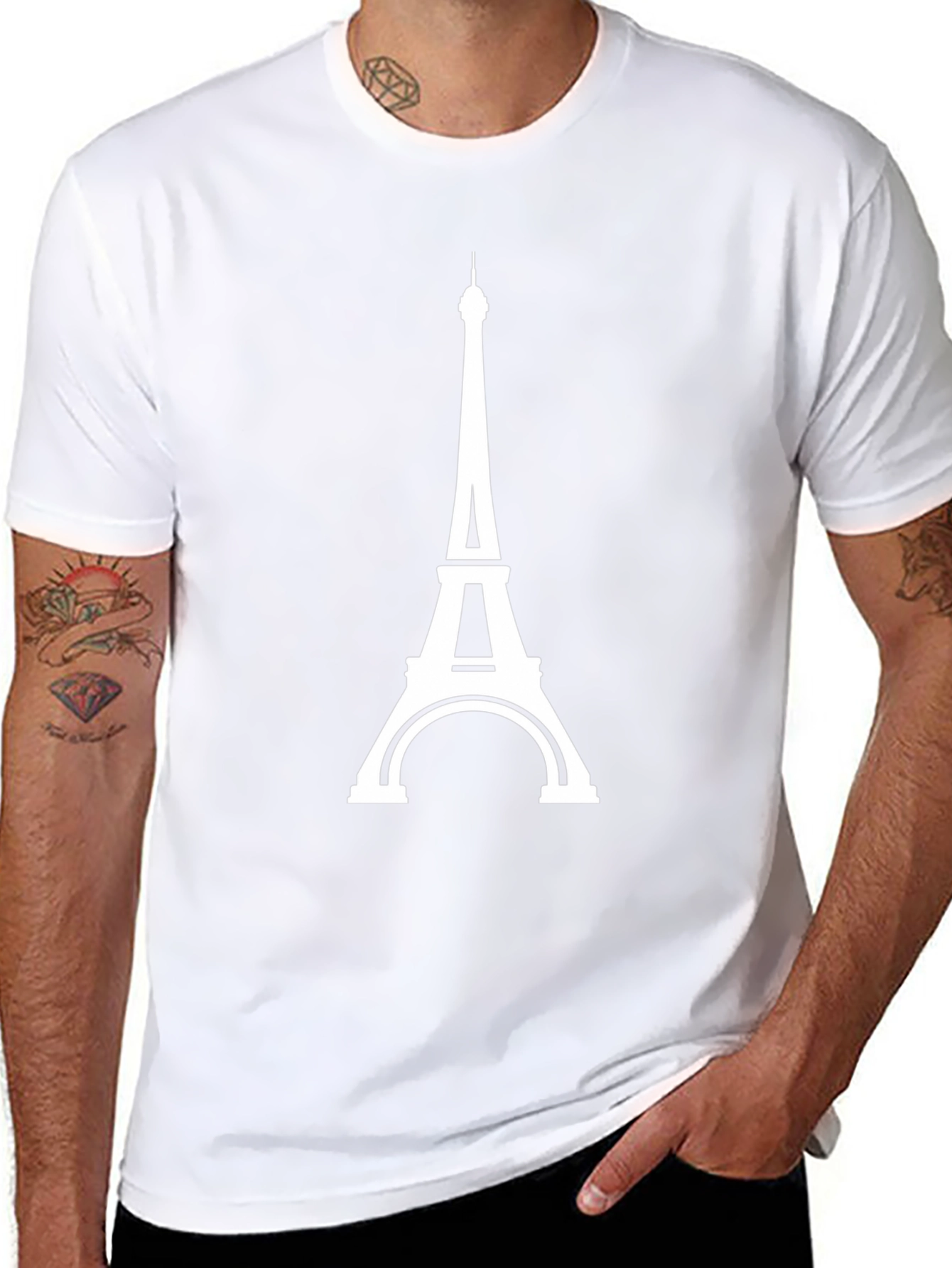 Paris Eiffel Tower Graphic Tee - Black T-Shirt