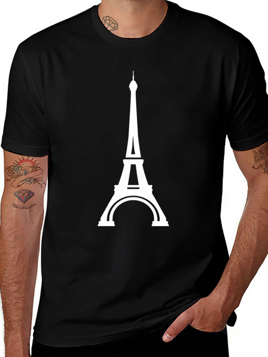 Paris Eiffel Tower Graphic Tee - Black T-Shirt