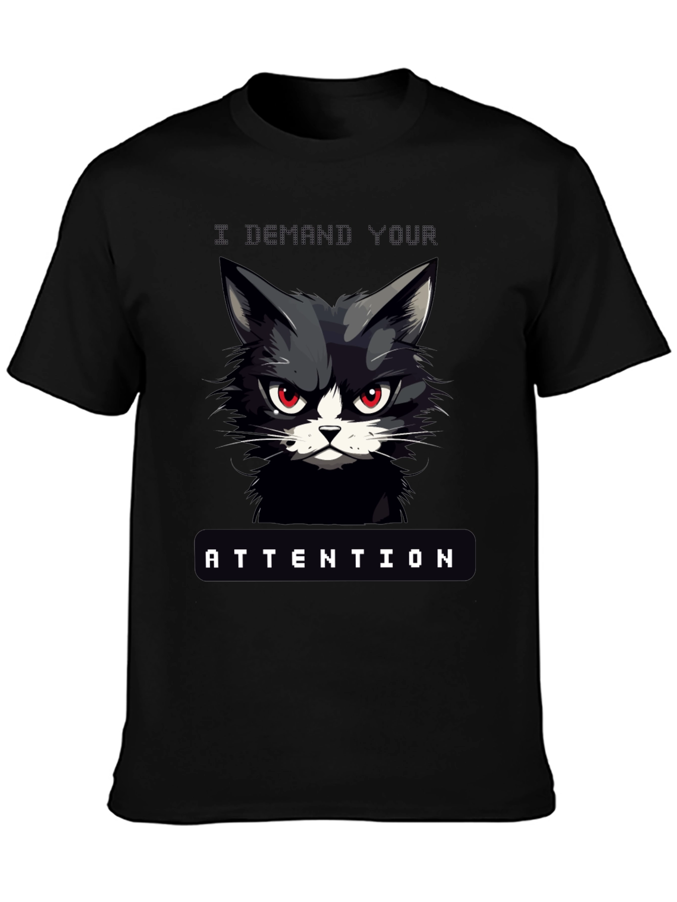 Demanding Cat Attention Graphic T-Shirt