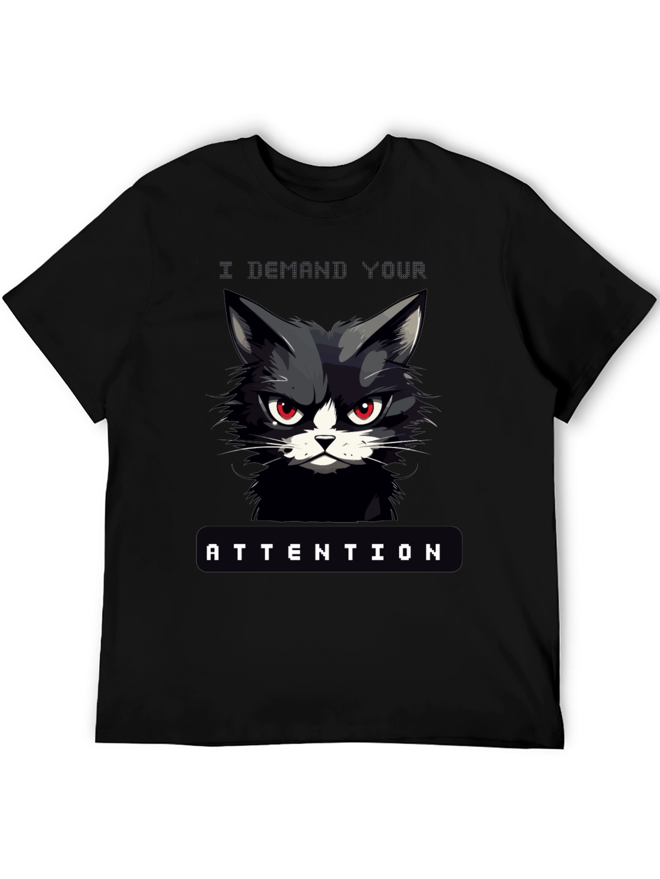 Demanding Cat Attention Graphic T-Shirt