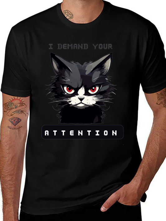 Demanding Cat Attention Graphic T-Shirt