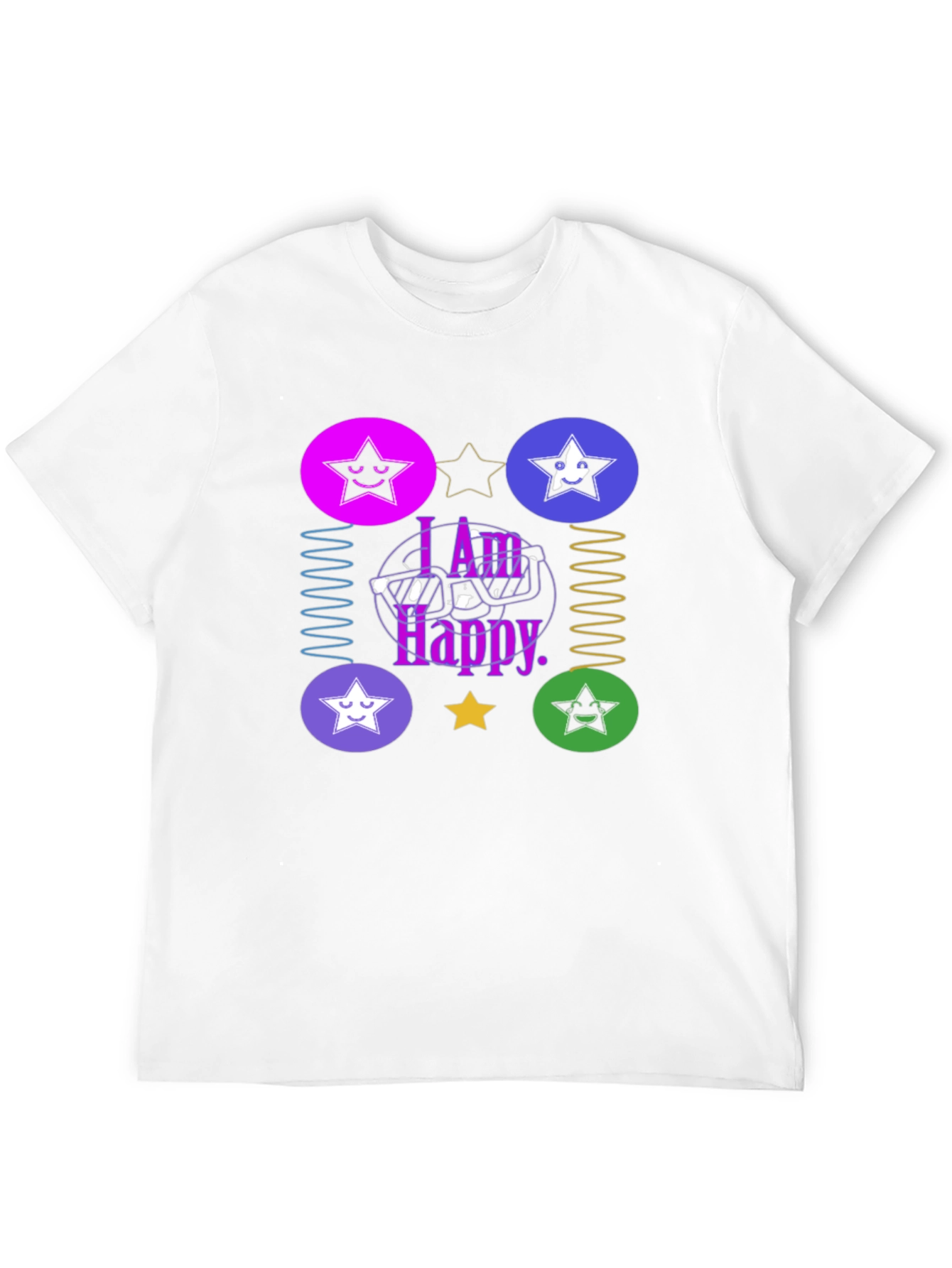 I Am Happy Graphic Tee - Trendy Star Design