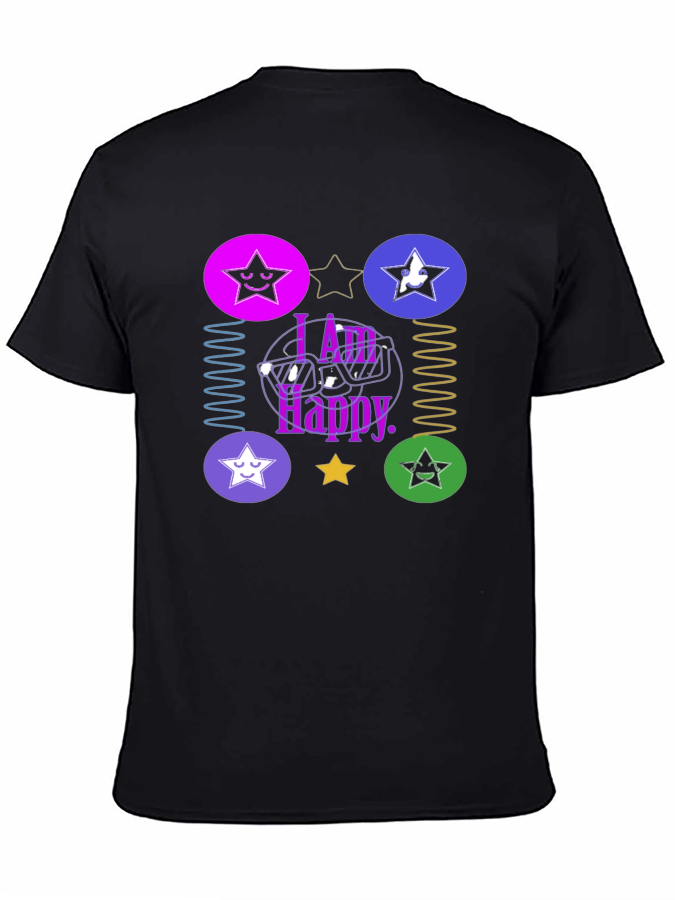 I Am Happy Graphic Tee - Trendy Star Design
