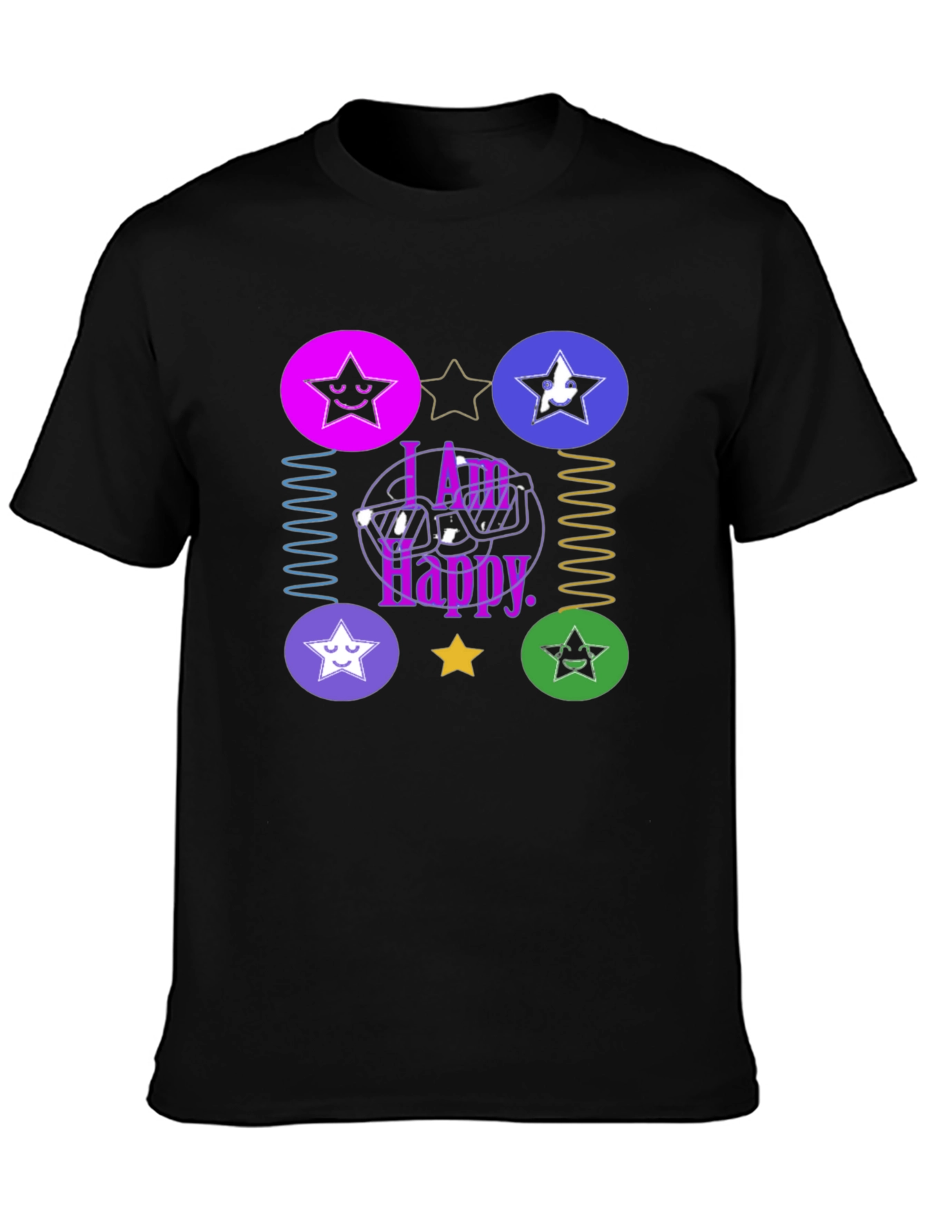 I Am Happy Graphic Tee - Trendy Star Design