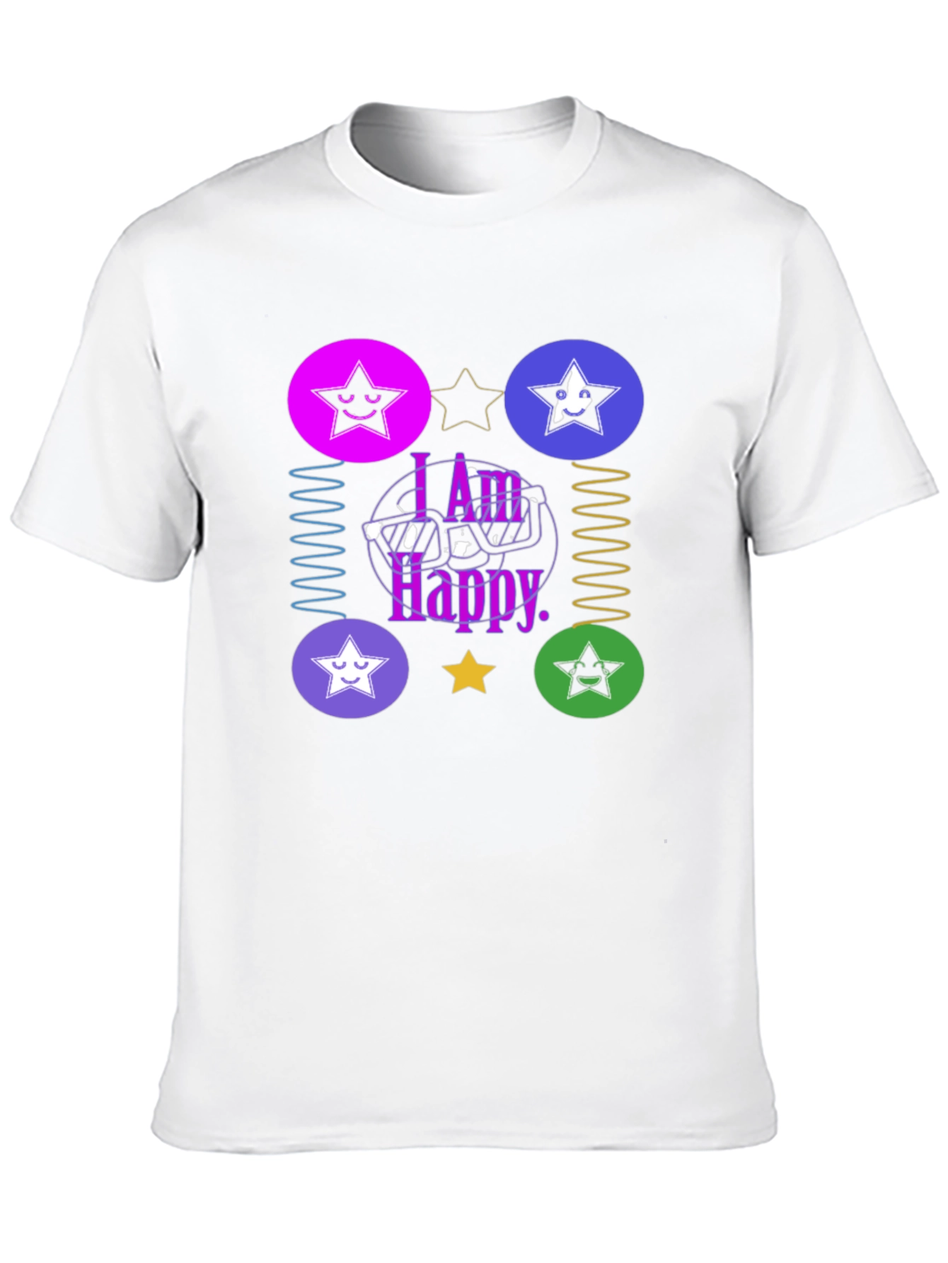 I Am Happy Graphic Tee - Trendy Star Design