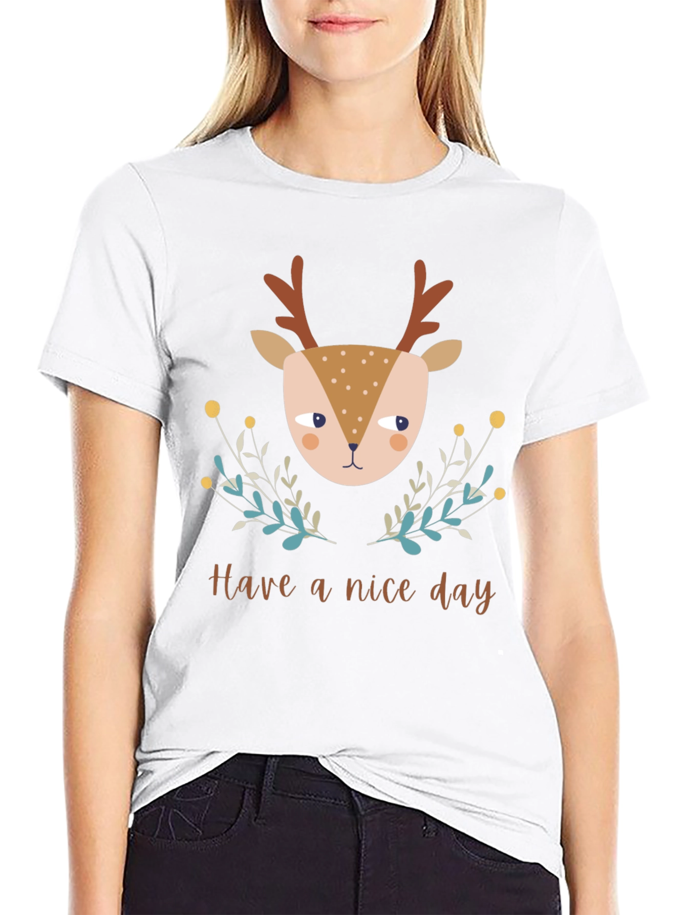 Deer Graphic Tee - Have a Nice Day T-Shirt
