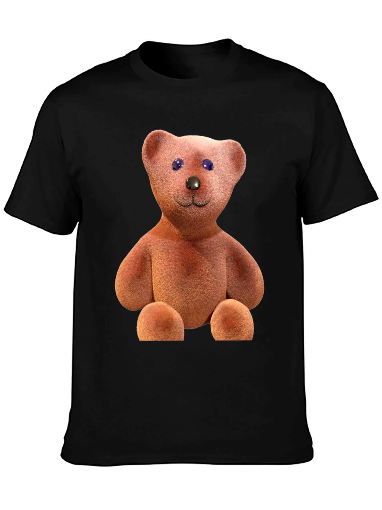 Teddy Bear Graphic Tee - Casual Black T-Shirt