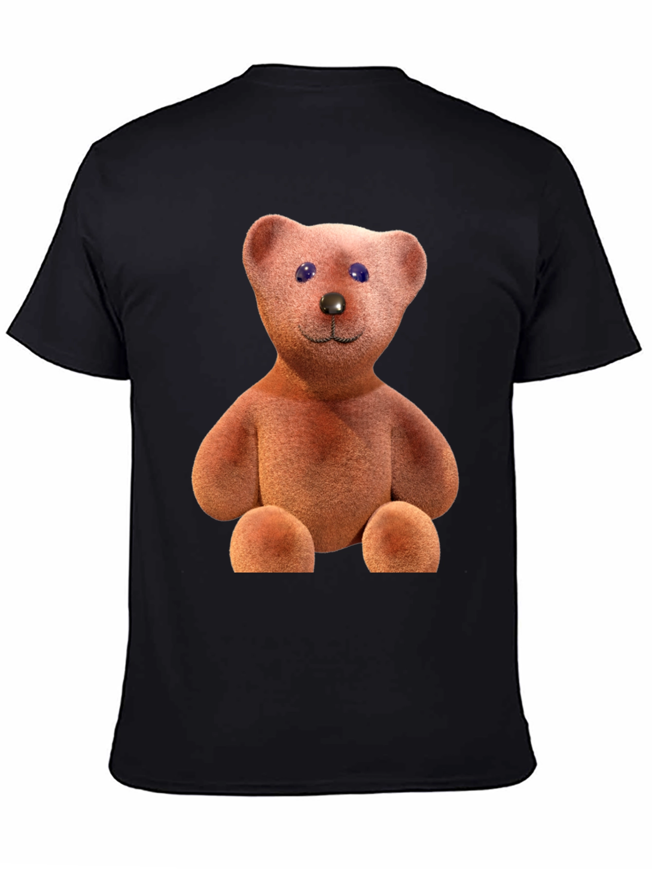 Teddy Bear Graphic Tee - Casual Black T-Shirt